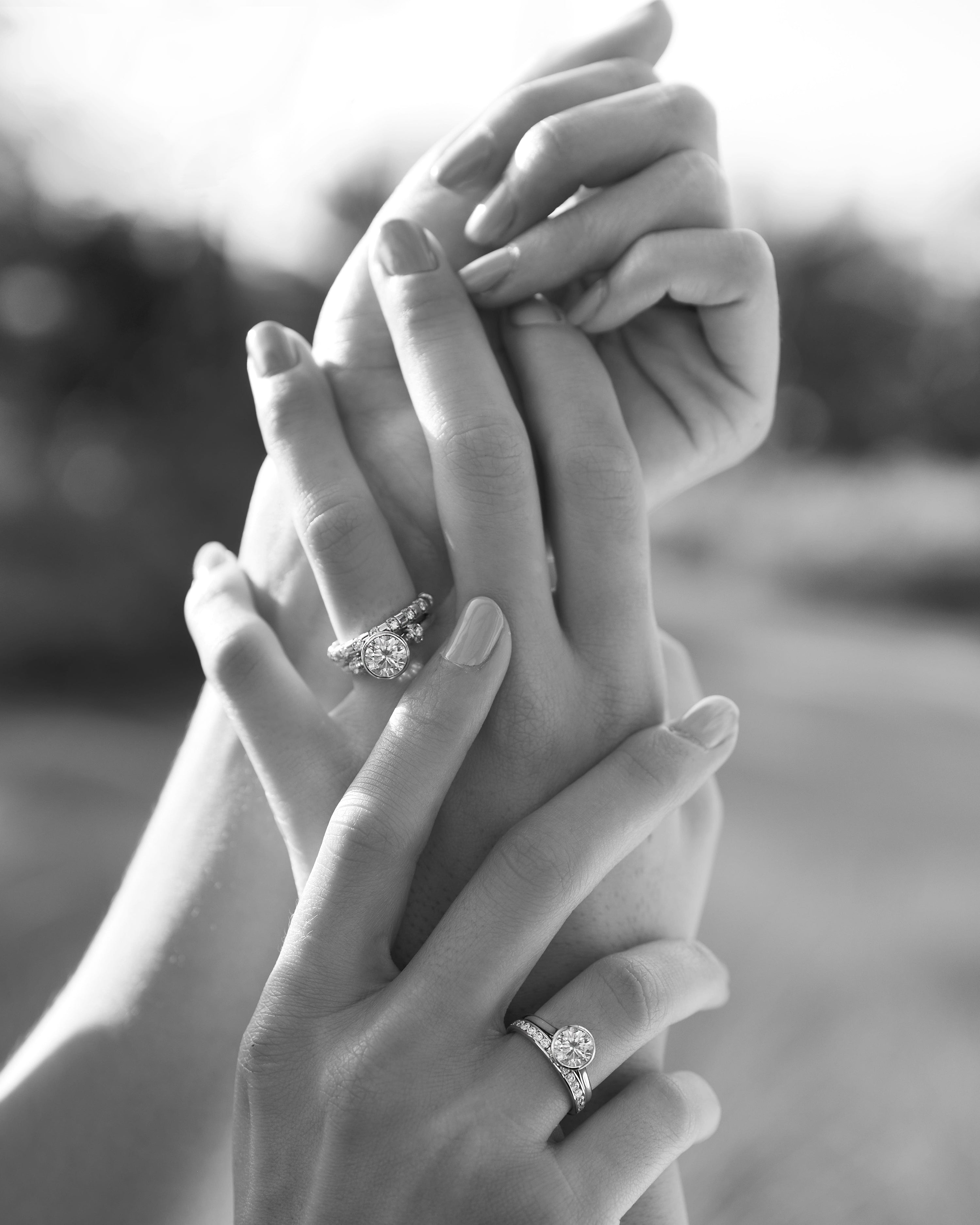 Pirouette and Pirouette Pave wedding bands by State Property
