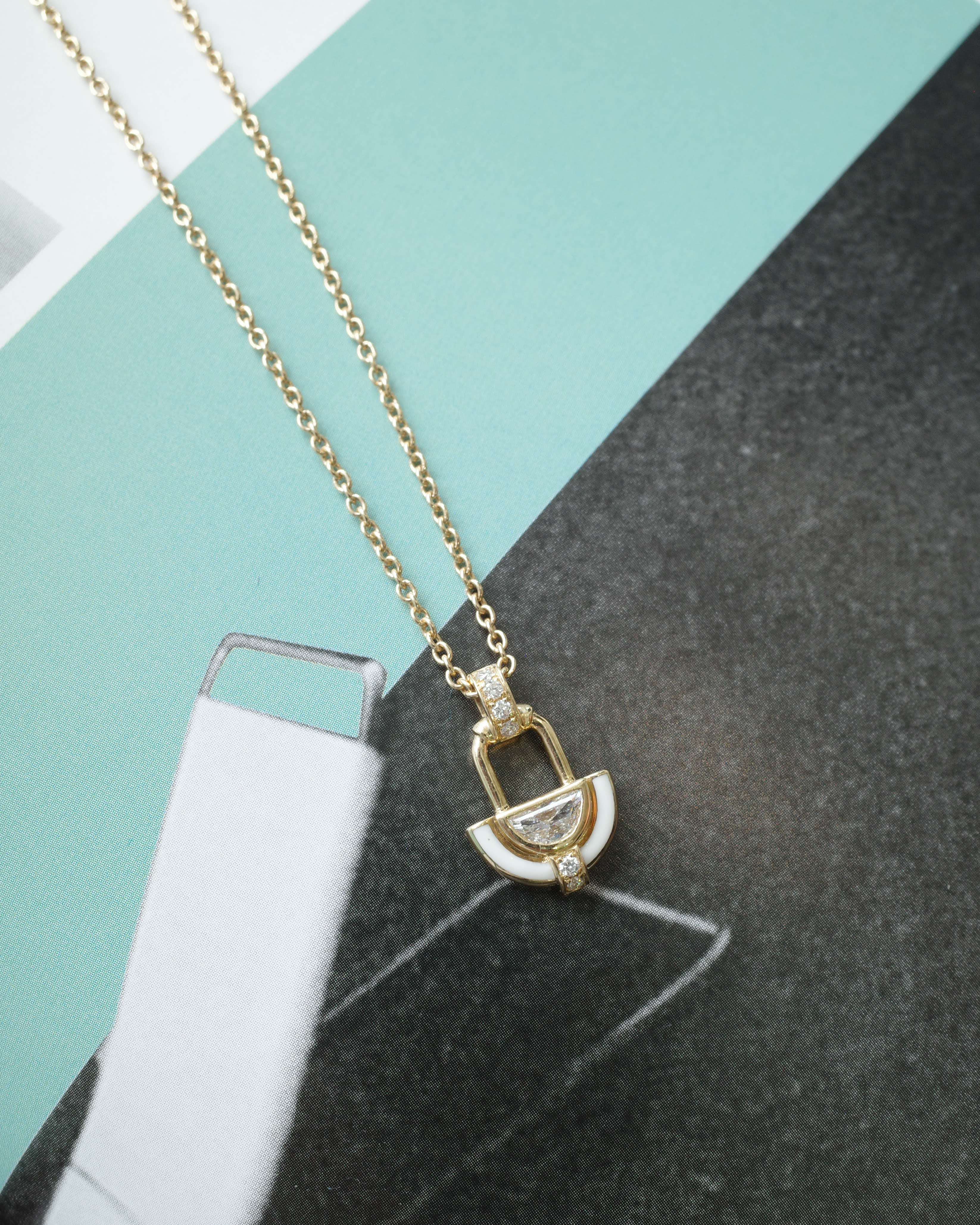 Sophia Diamond Bone White Pendant