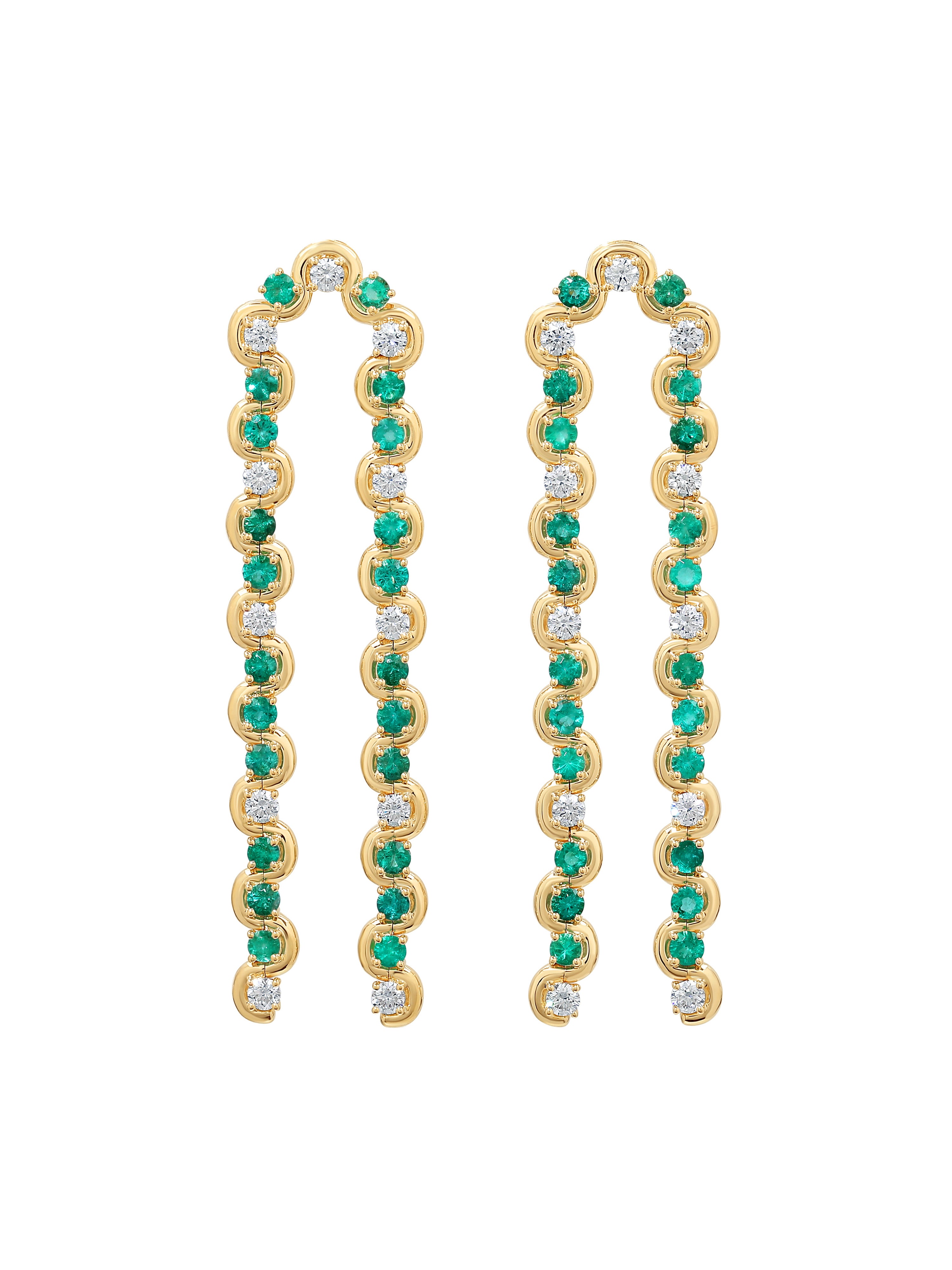 Edessa Emerald Arc Drop Earrings