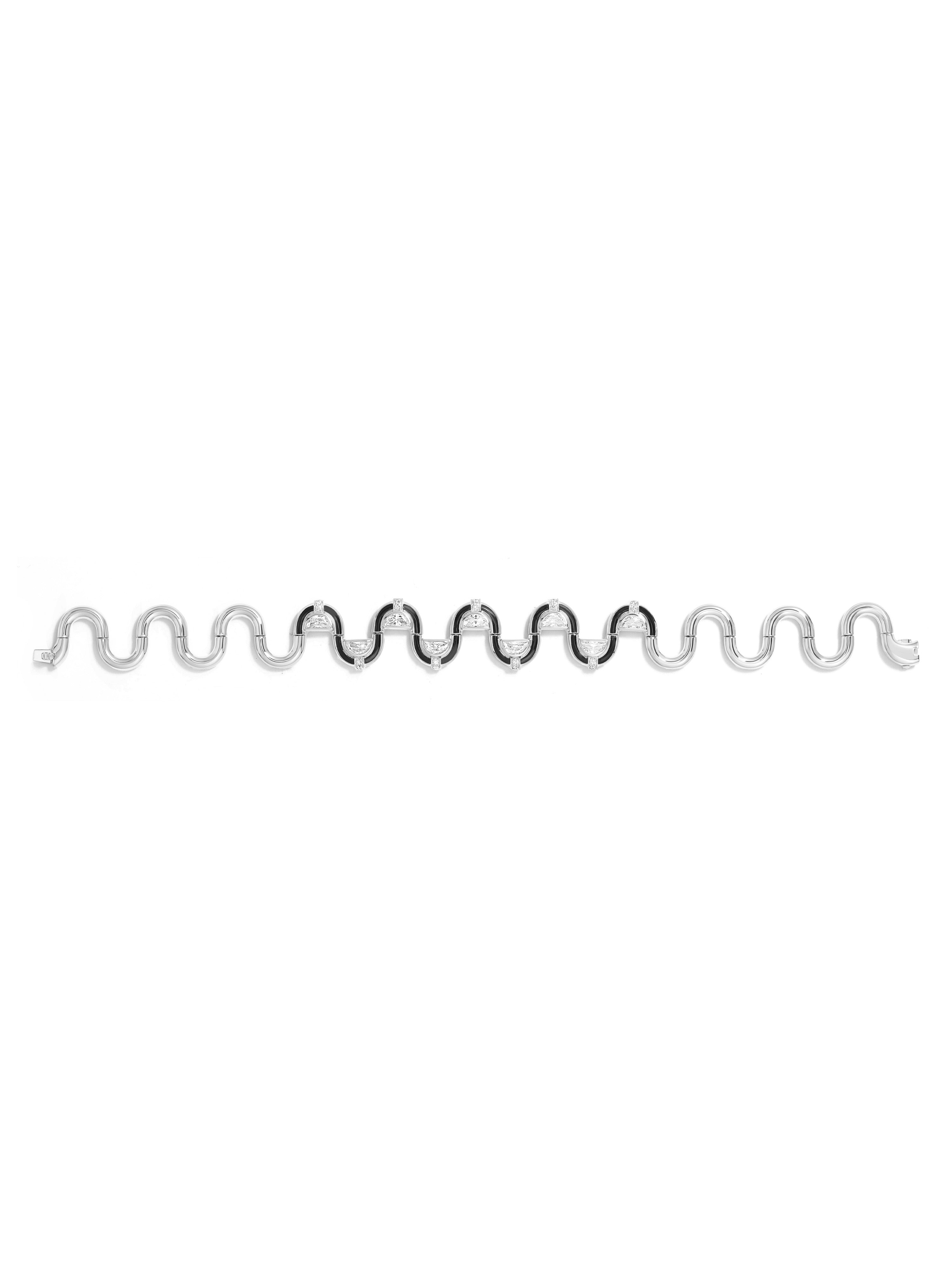 Edessa Epaulette Diamond Jet Black Bracelet