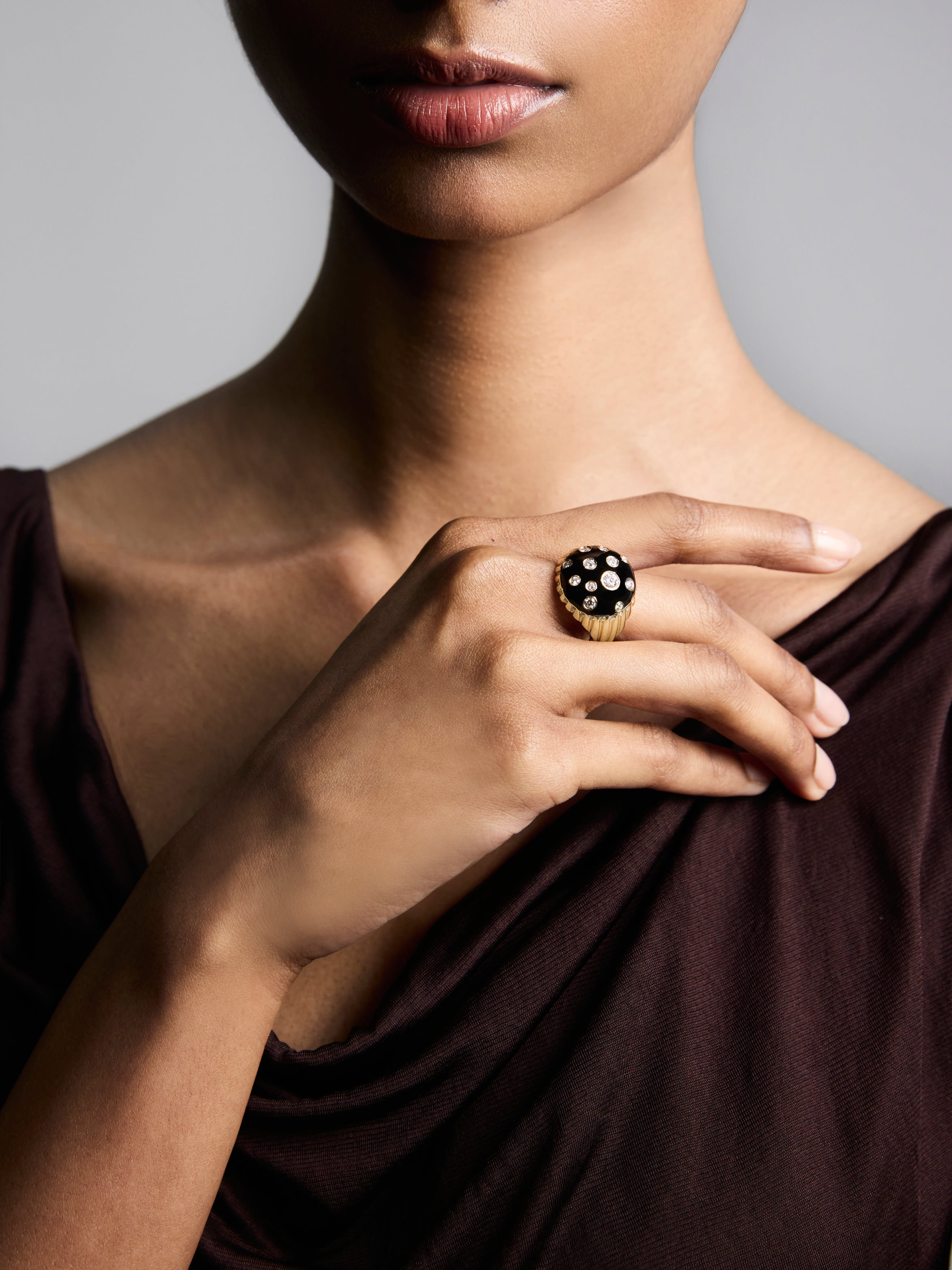 Toadstool Jet Black Bombé Ring