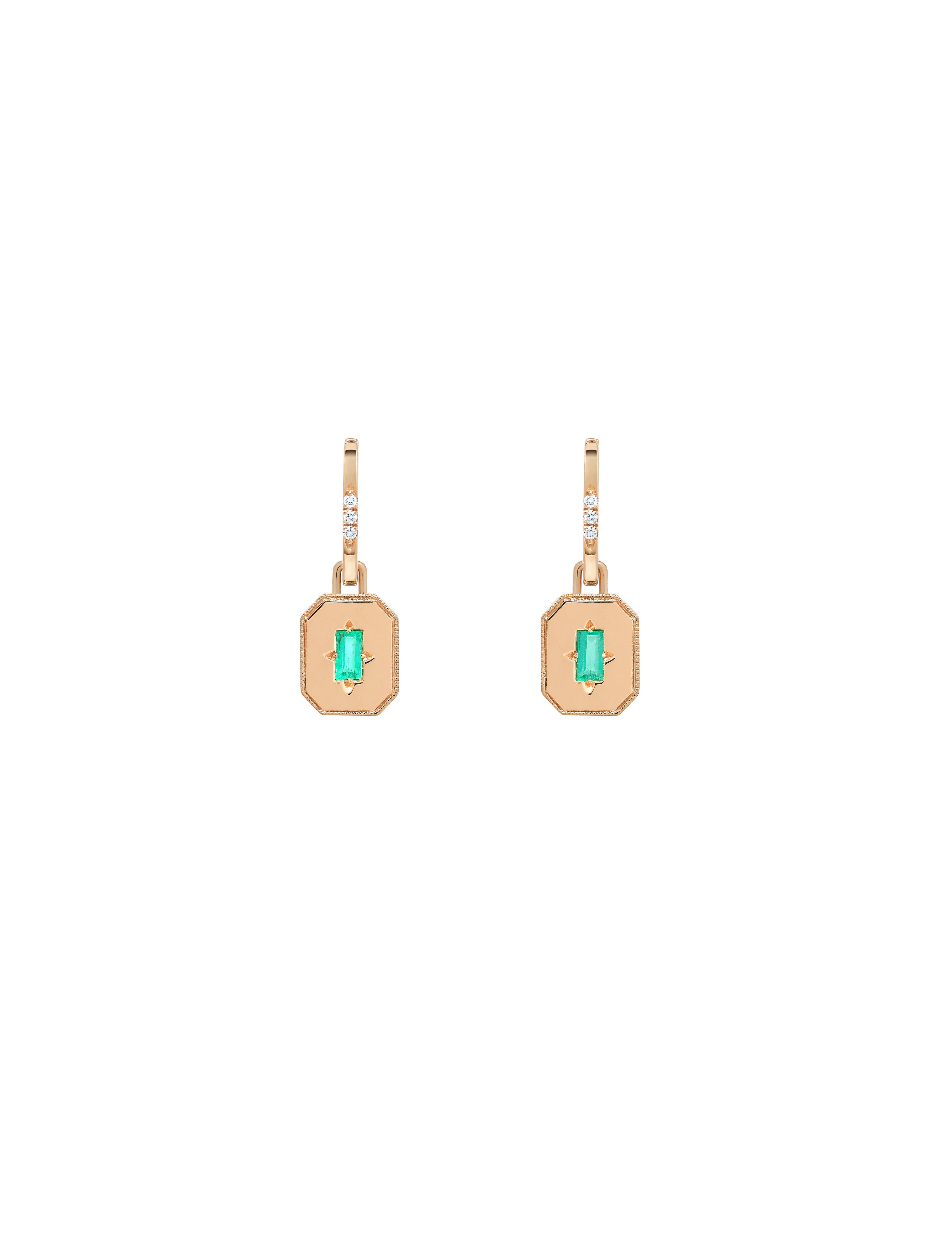 Spade Warisan Minor Emerald Pendant Drop Earrings
