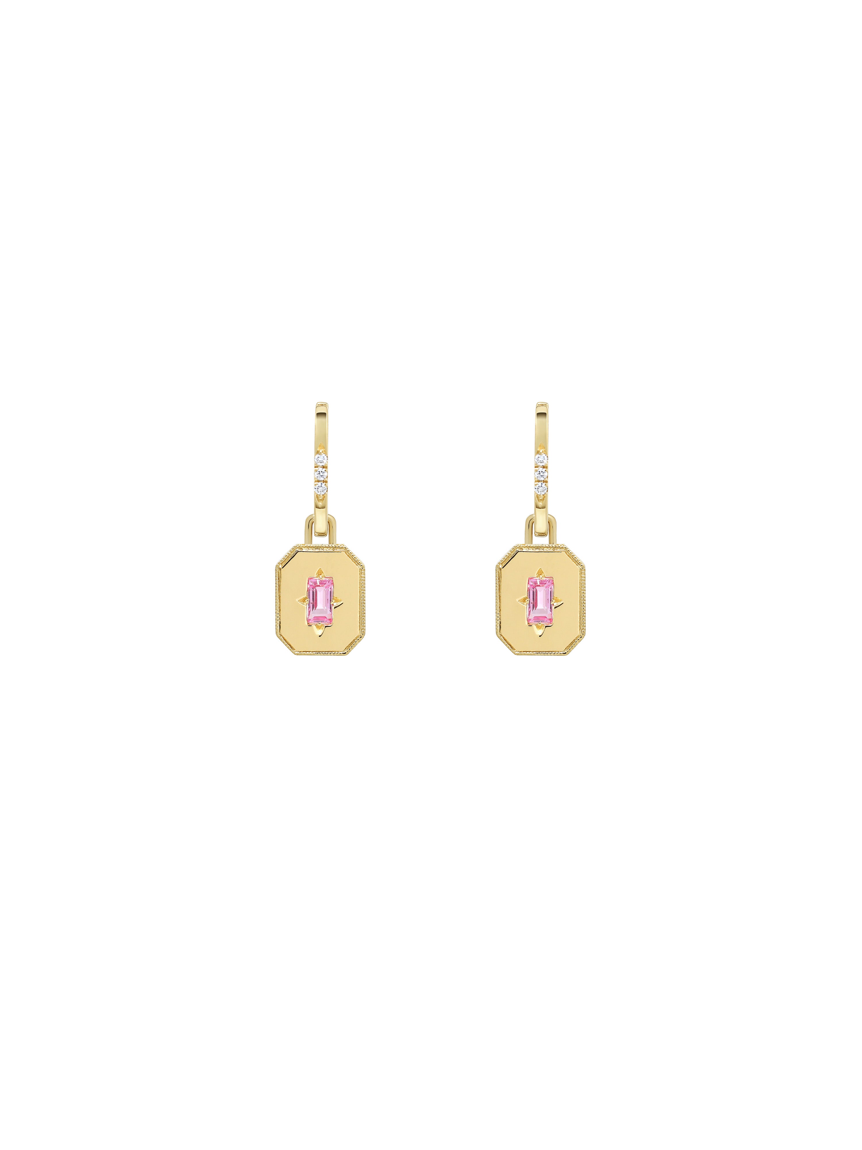Spade Warisan Minor Pink Sapphire Pendant Drop Earrings