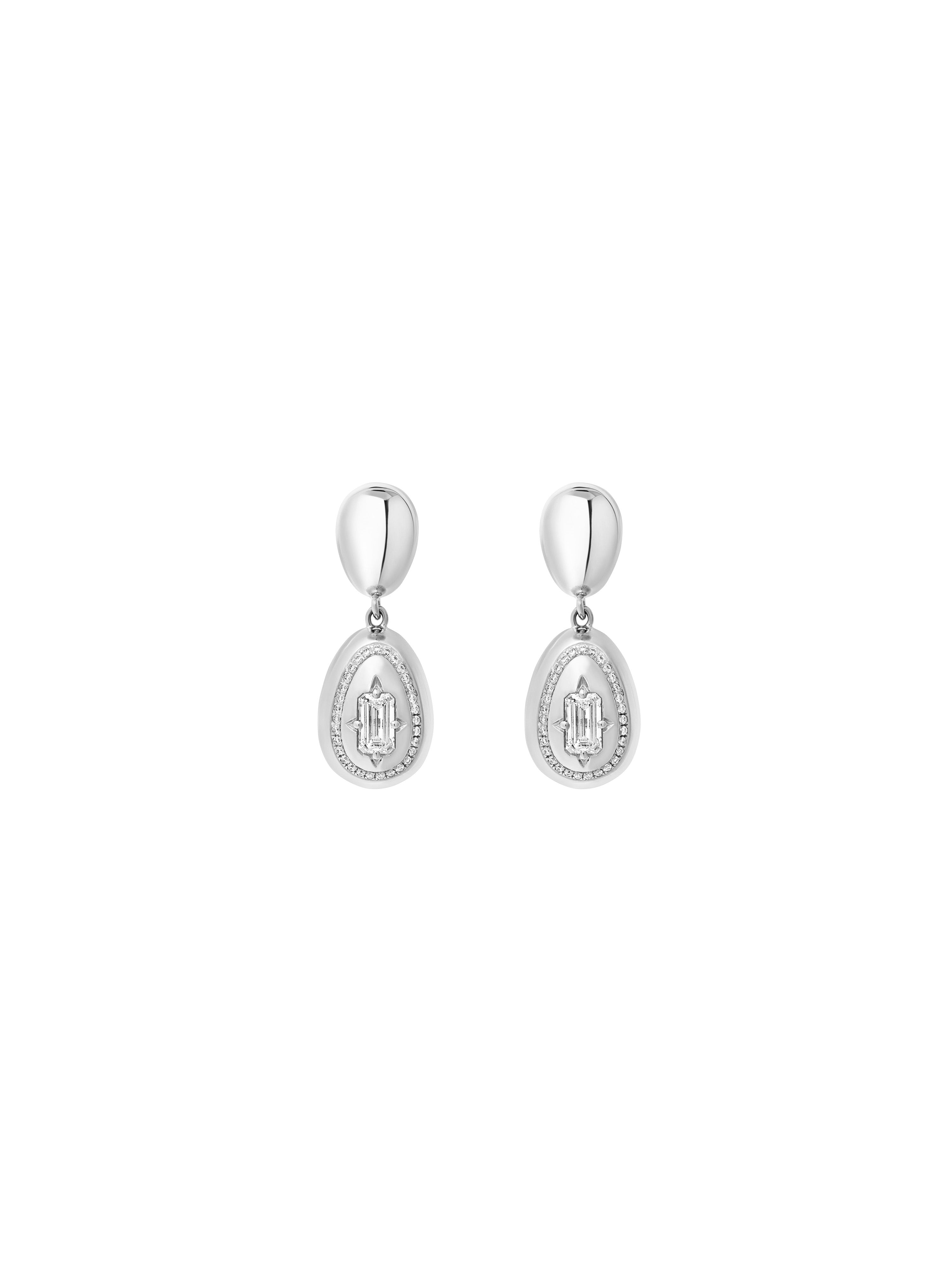 Cosmic Egg Diamond Drop Earrings