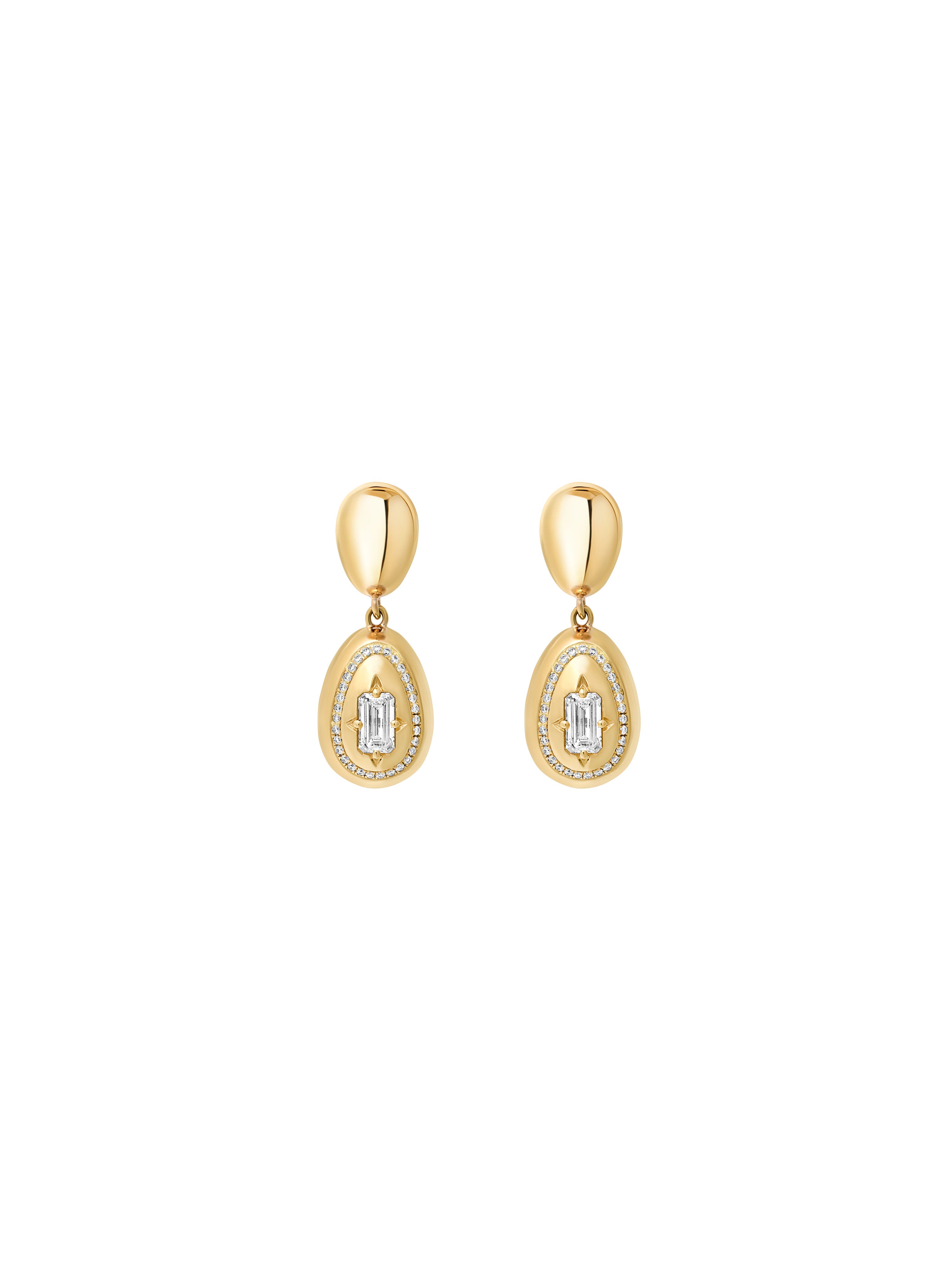 Cosmic Egg Diamond Drop Earrings