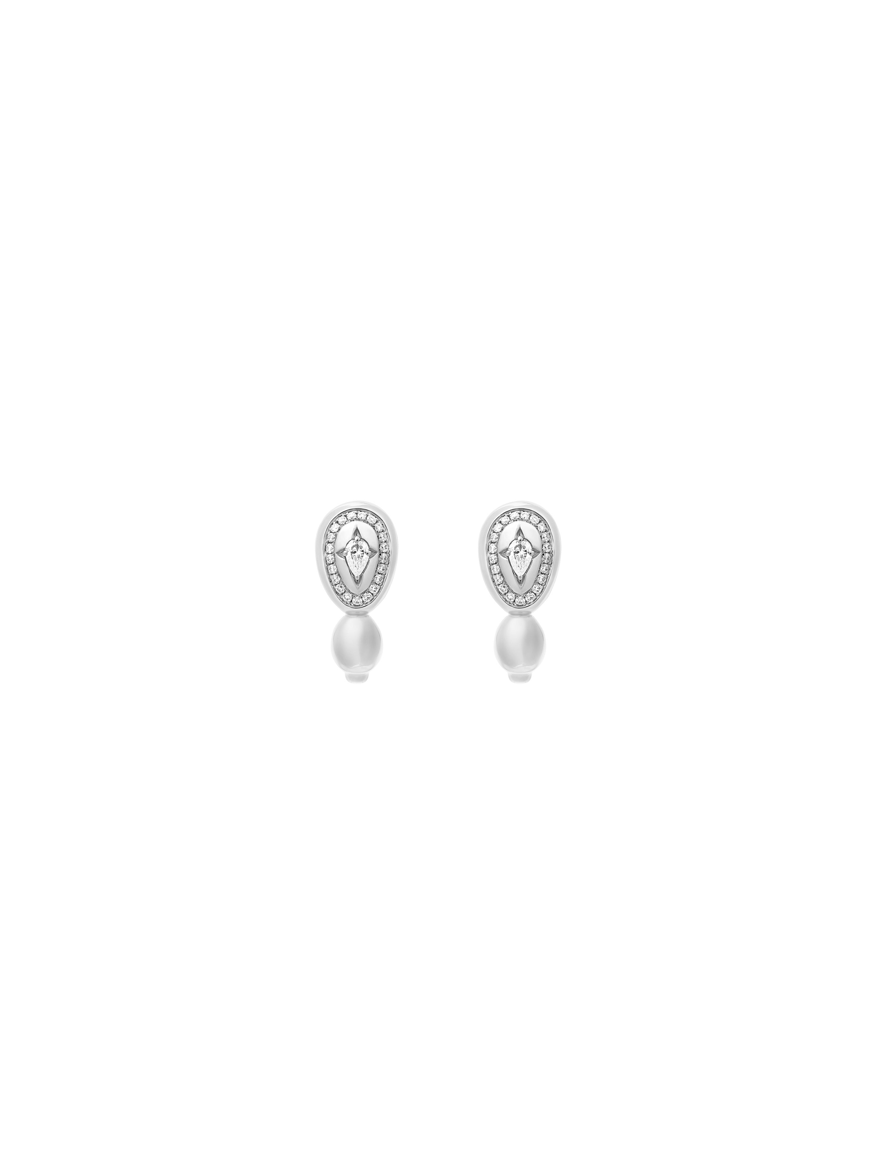 Cosmic Egg Diamond Hoop Earrings