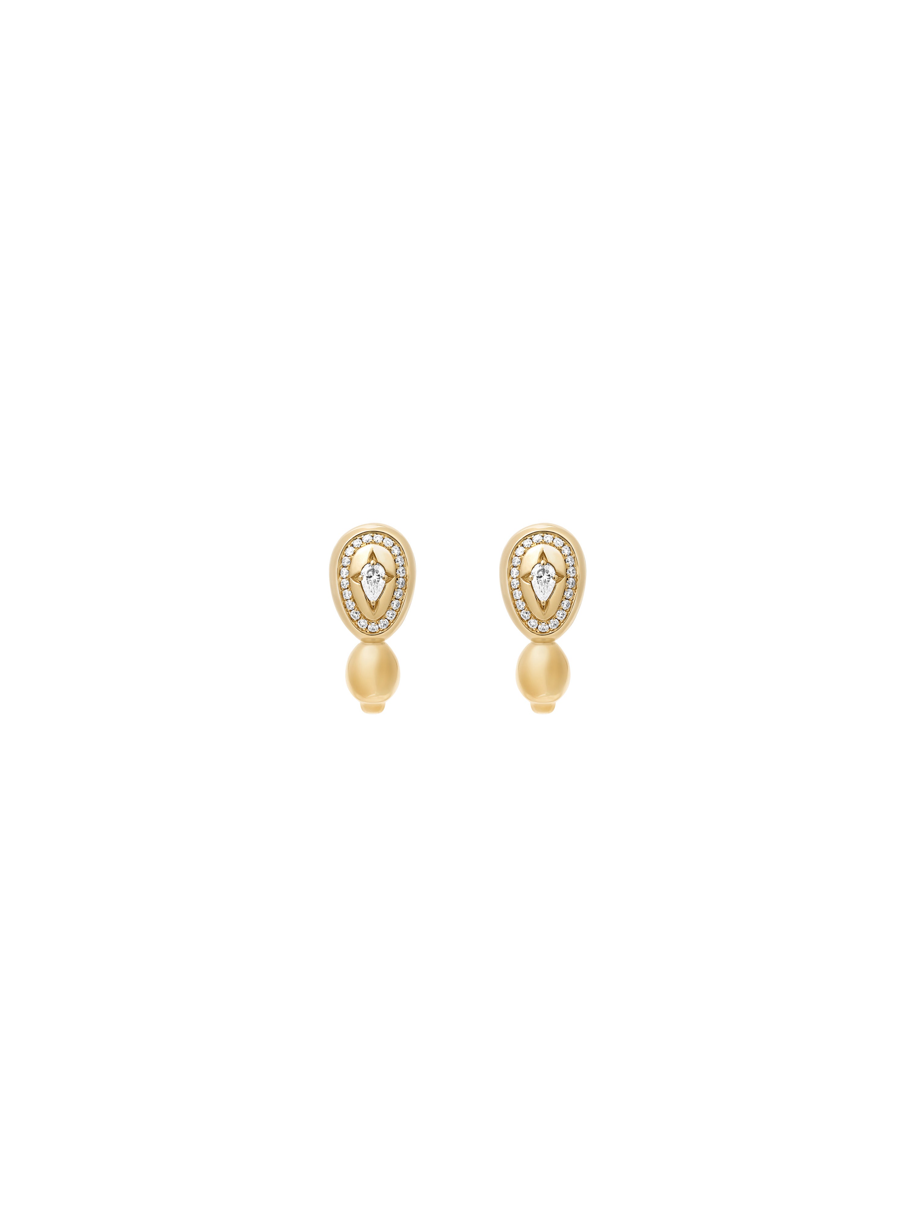 Cosmic Egg Diamond Hoop Earrings