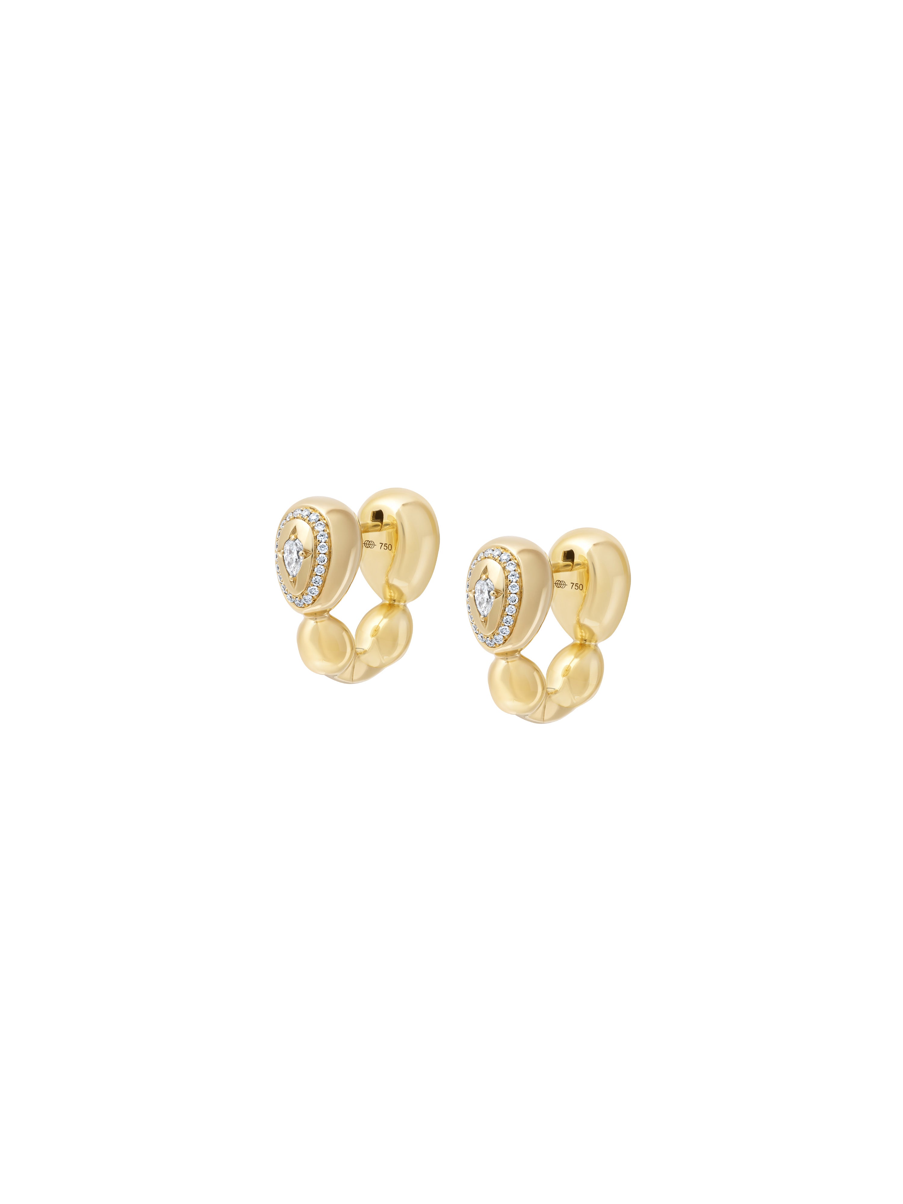 Cosmic Egg Diamond Hoop Earrings