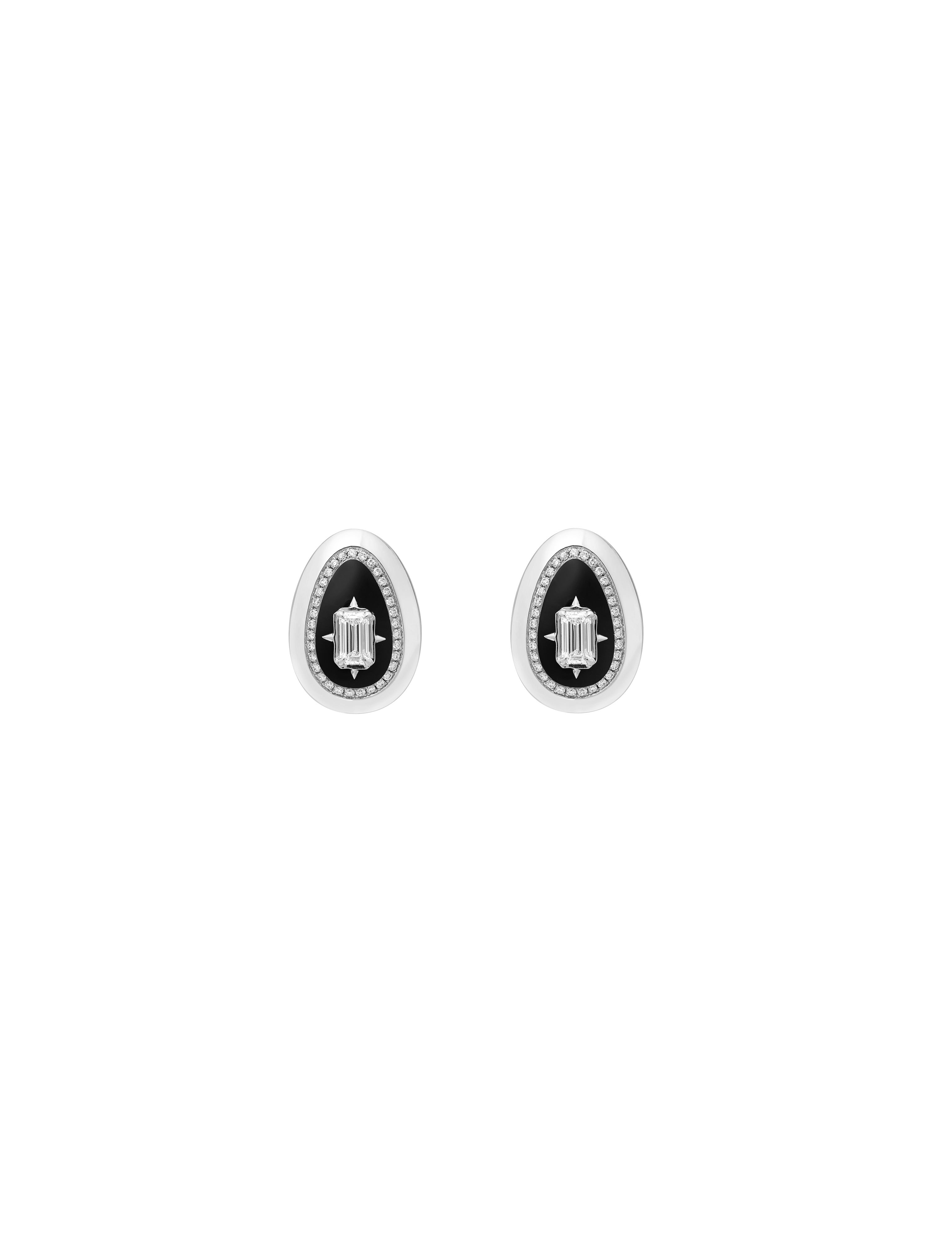 Cosmic Egg Jet Black Earrings