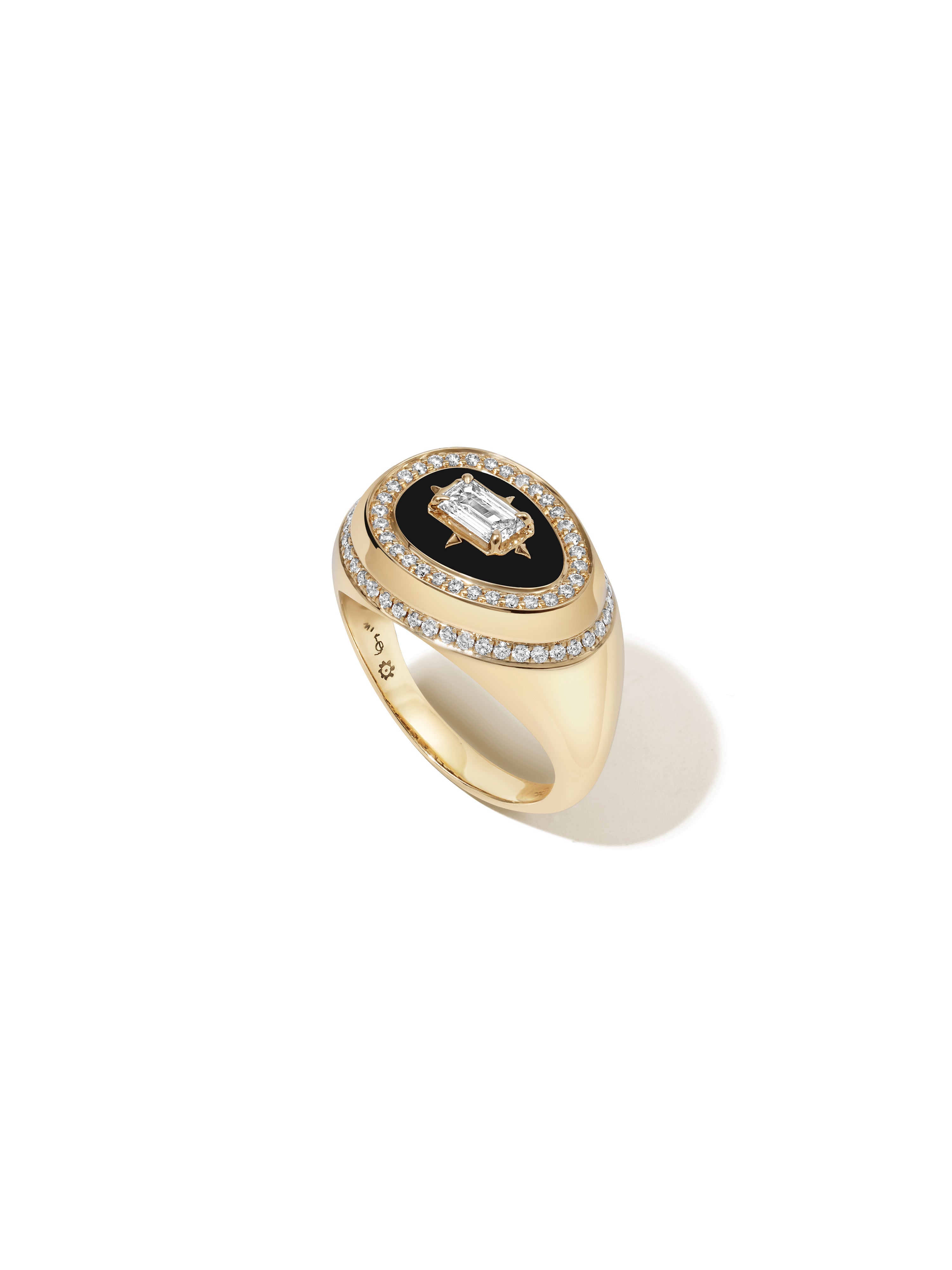 Cosmic Egg Jet Black Signet Ring