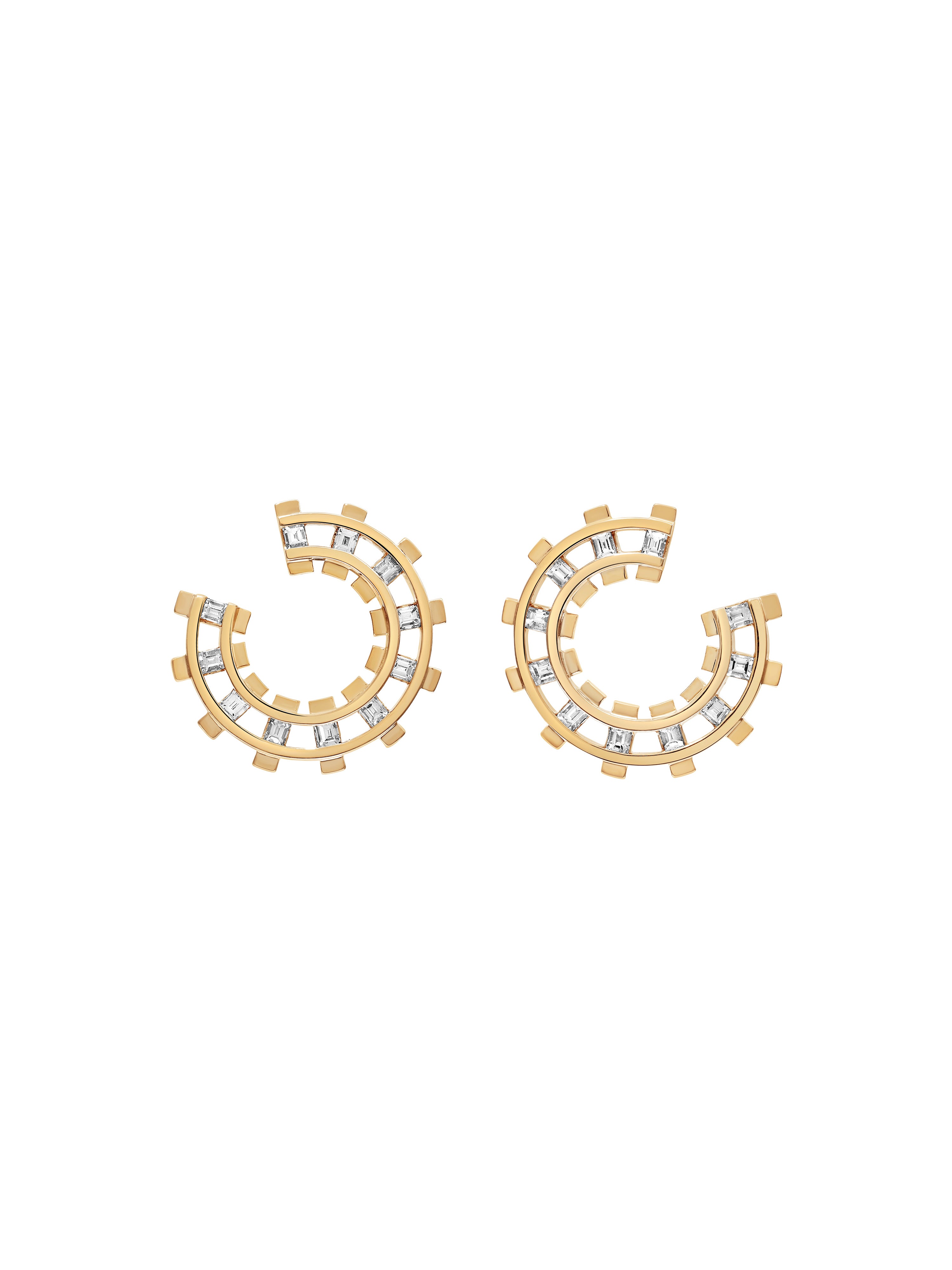 Railroad Diamond Loop Earrings