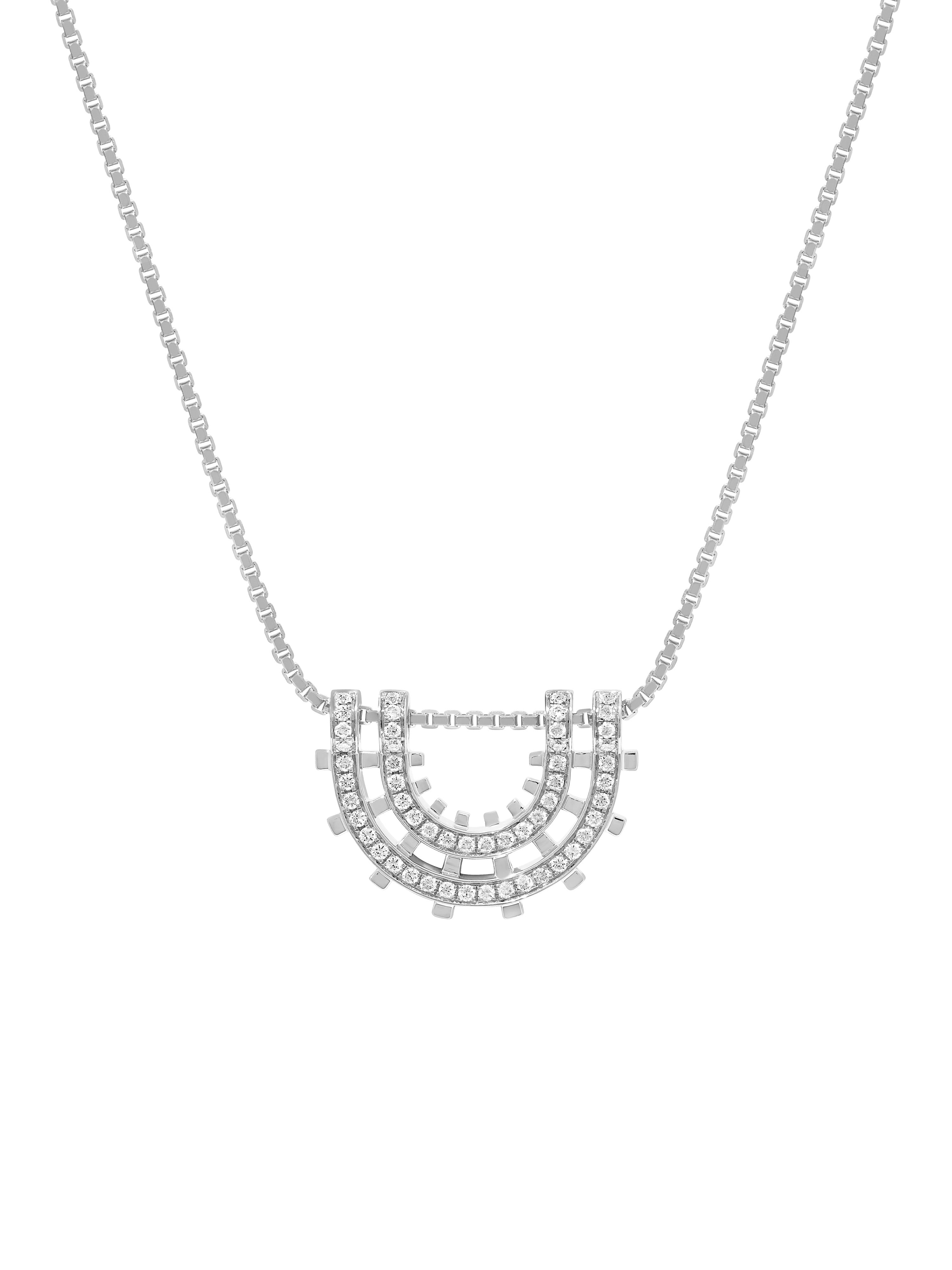 Railroad Pavè Arc Pendant