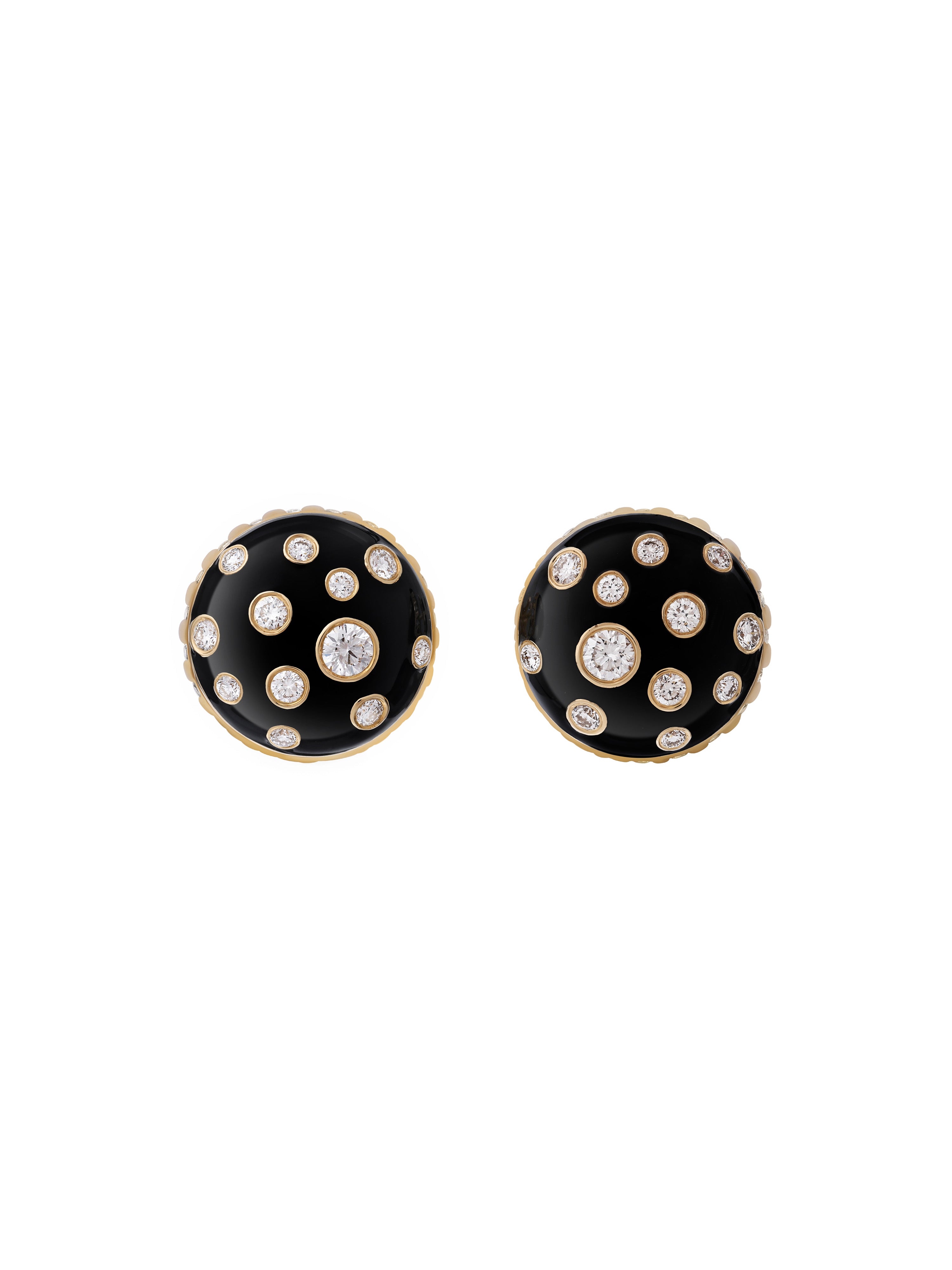 Toadstool Jet Black Earrings