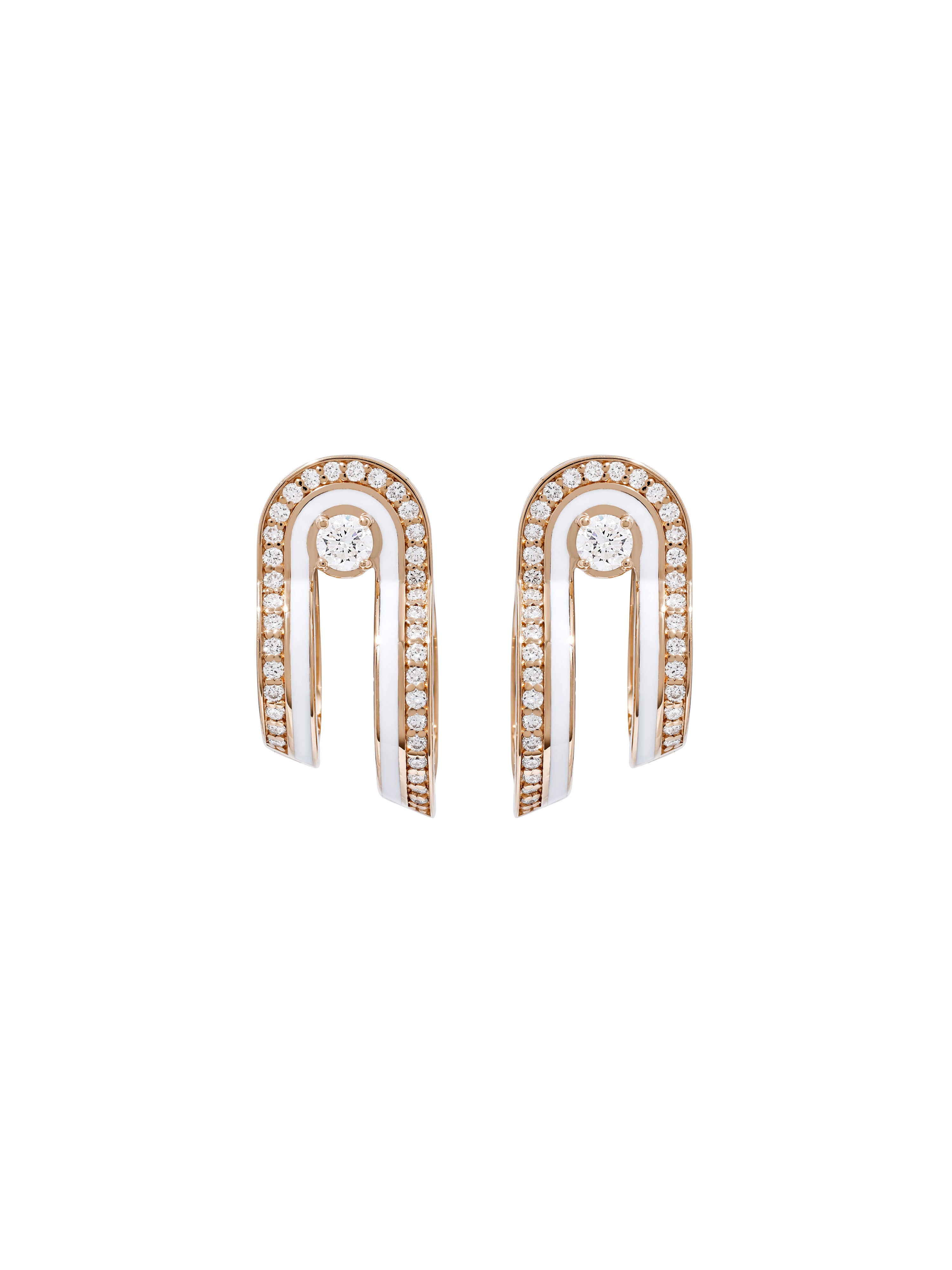 Dias Minor Double Hoop Bone White Earrings