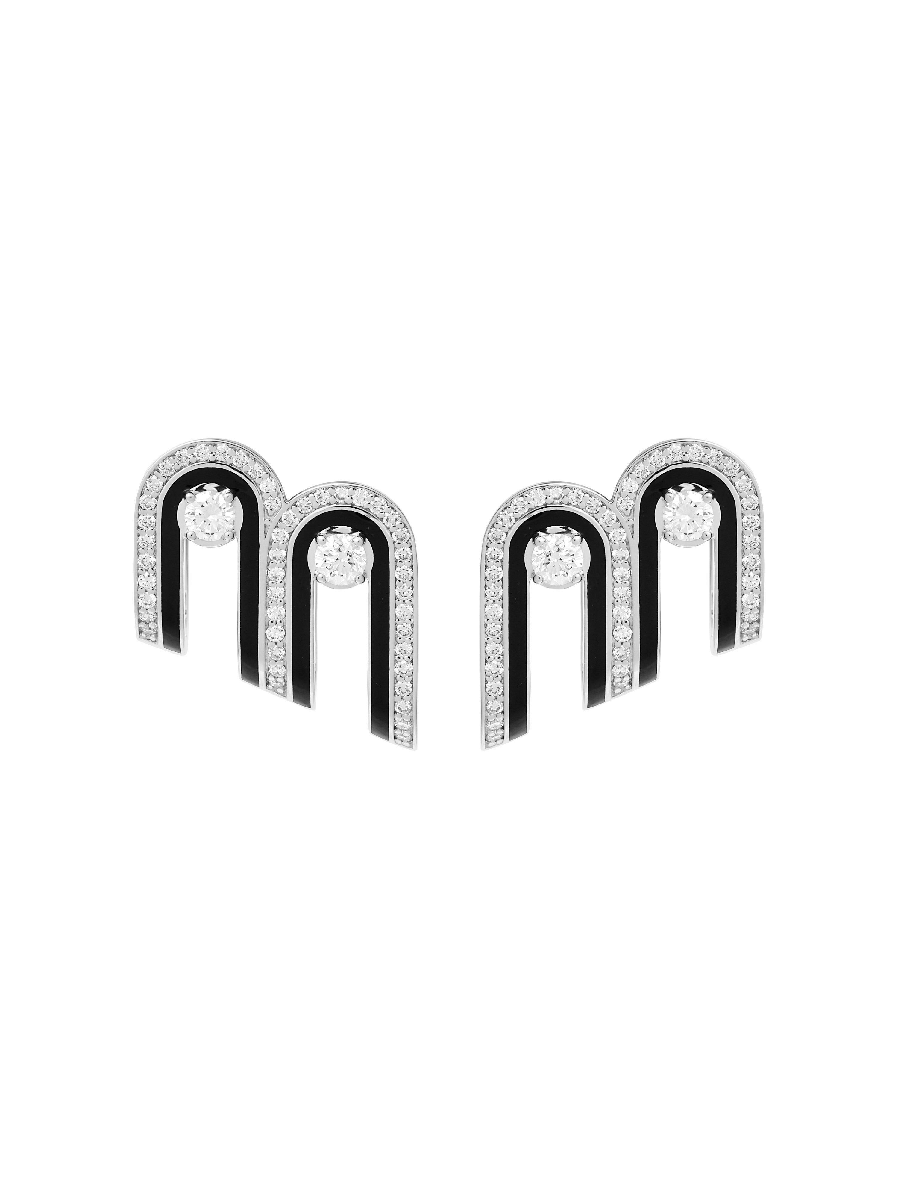 Dias Minor Twin Jet Black Earrings