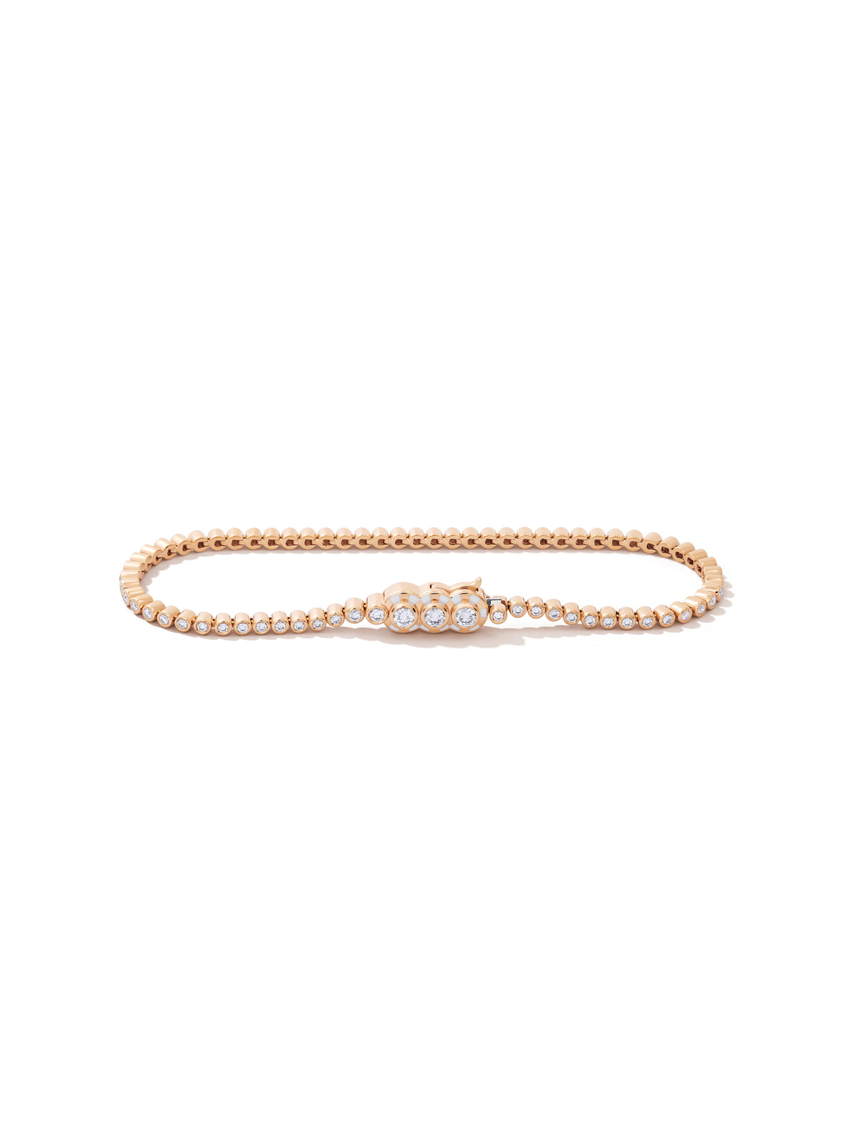Lorenz Triplet Bone White Diamond Tennis Bracelet