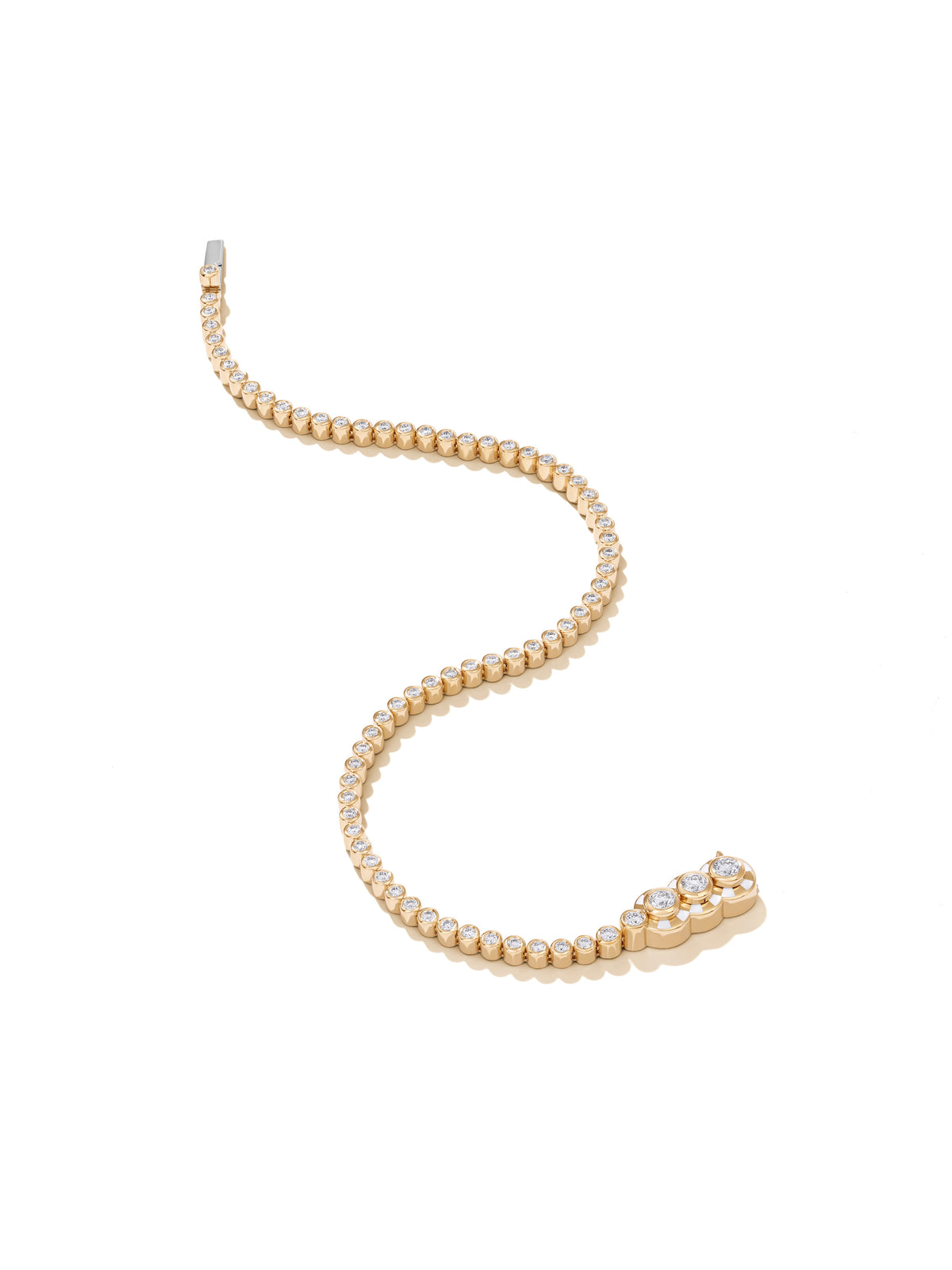 Lorenz Triplet Bone White Diamond Tennis Bracelet