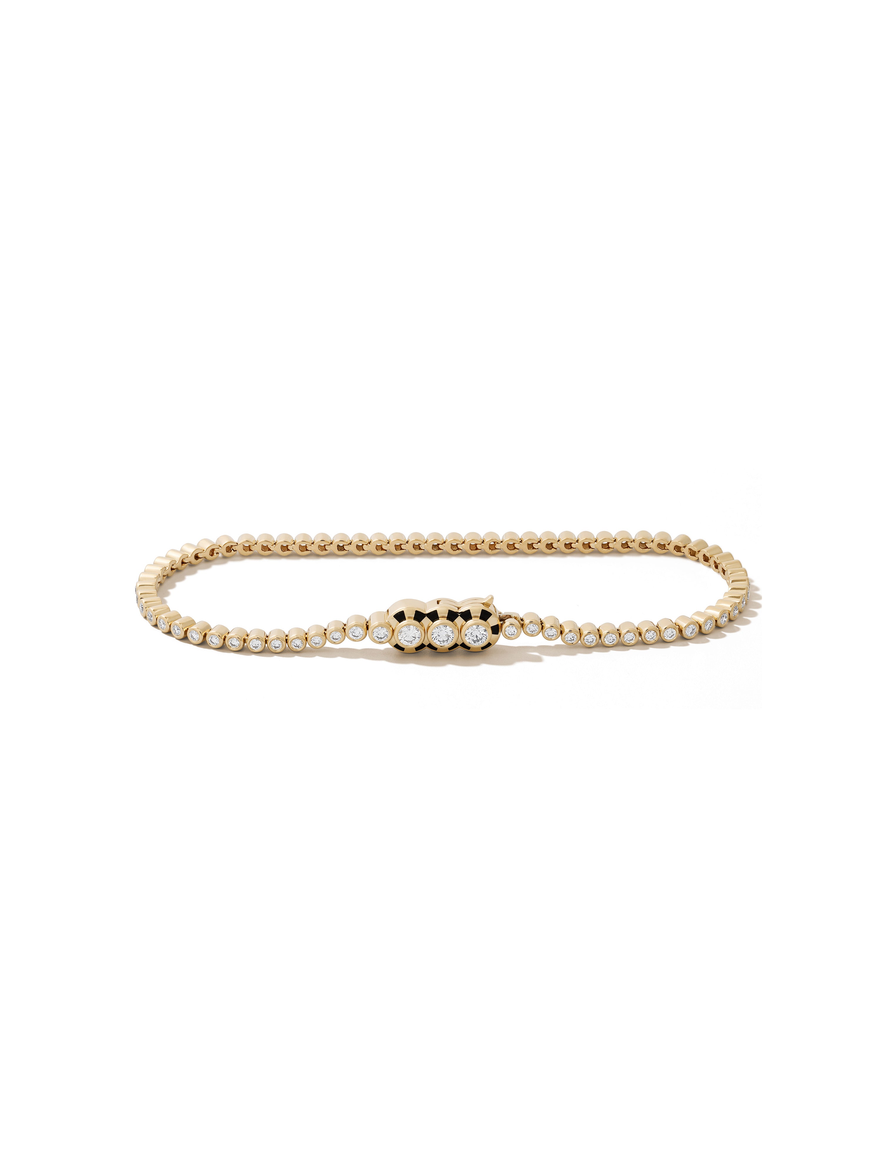 Lorenz Triplet Jet Black Diamond Tennis Bracelet