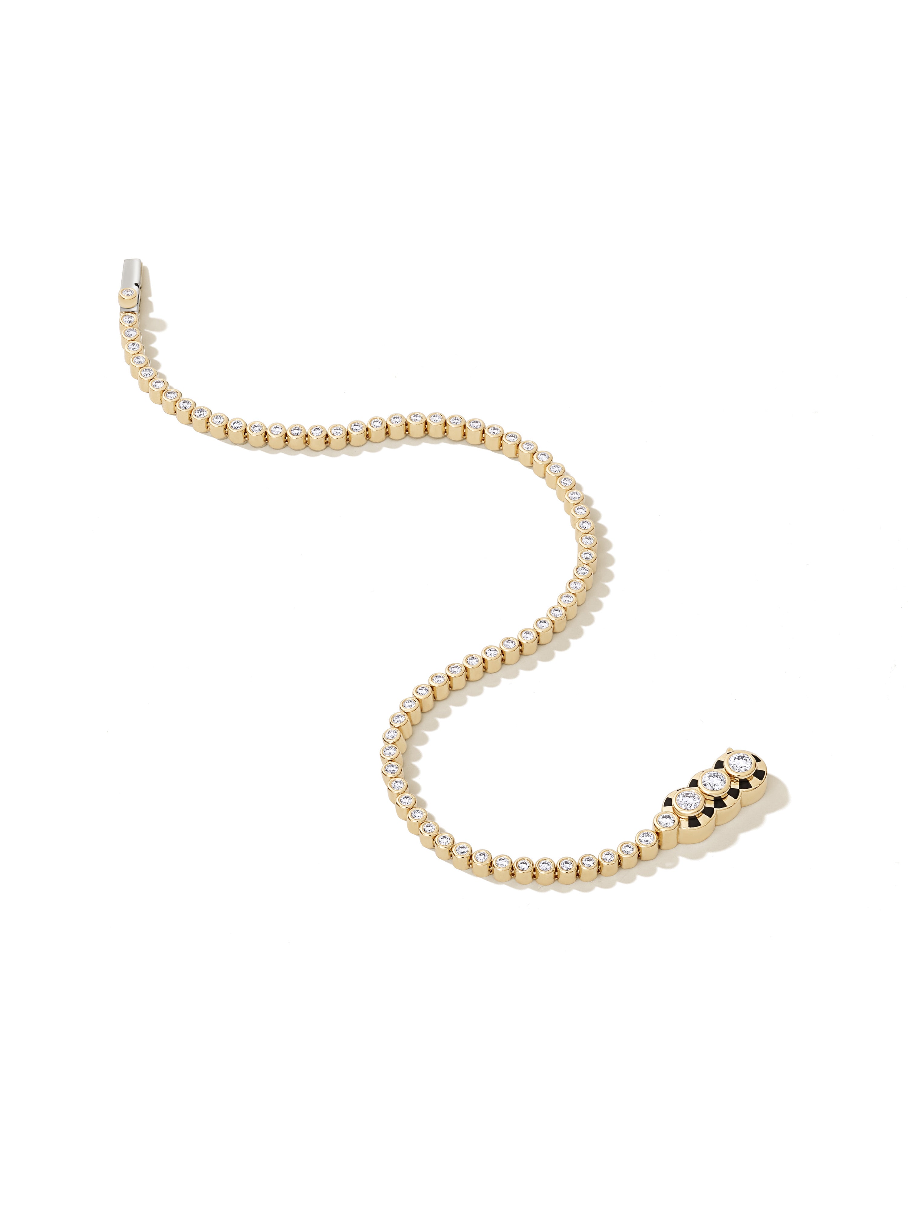 Lorenz Triplet Jet Black Diamond Tennis Bracelet