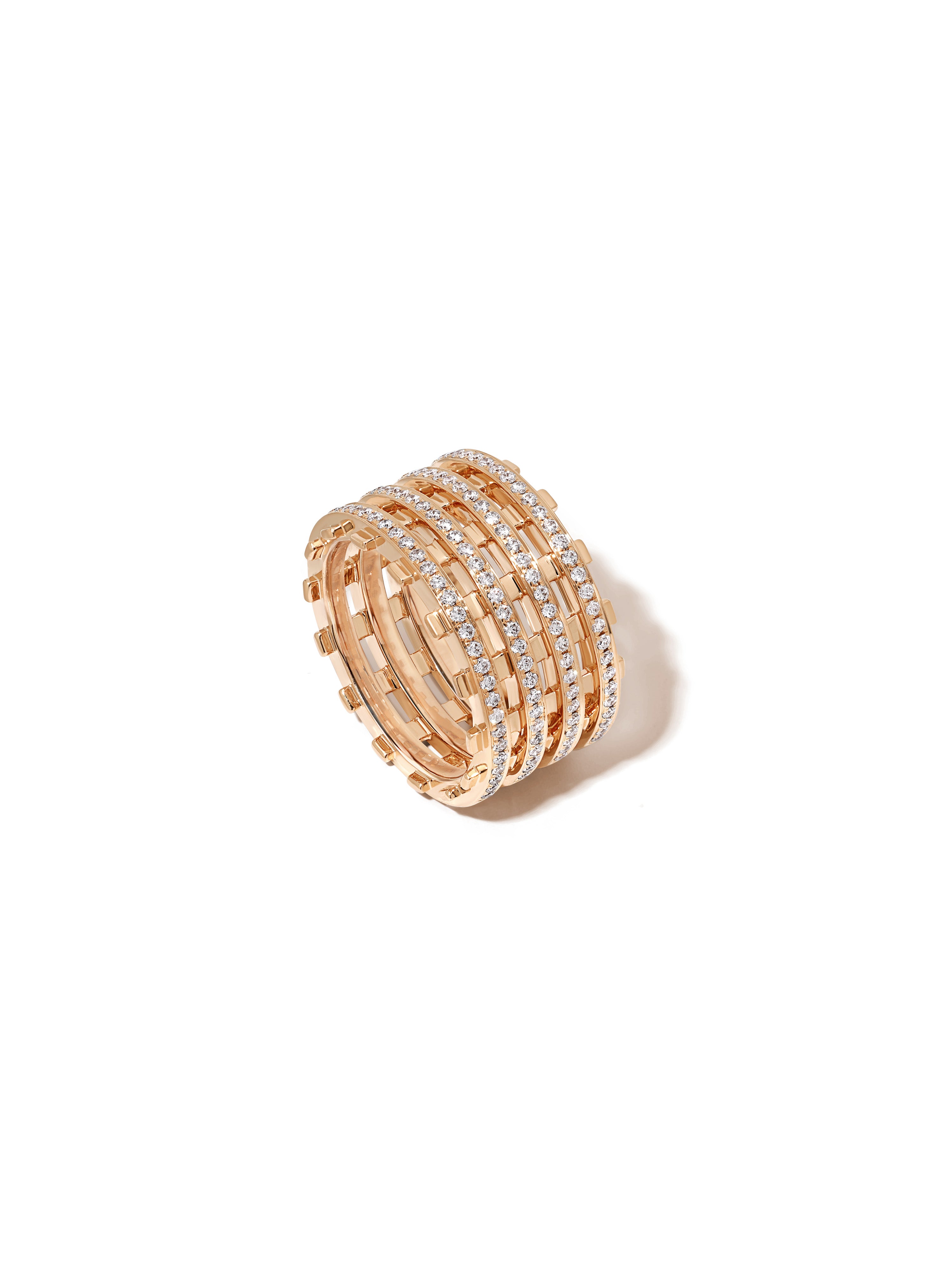 Railroad Twin Track Pavé Ring