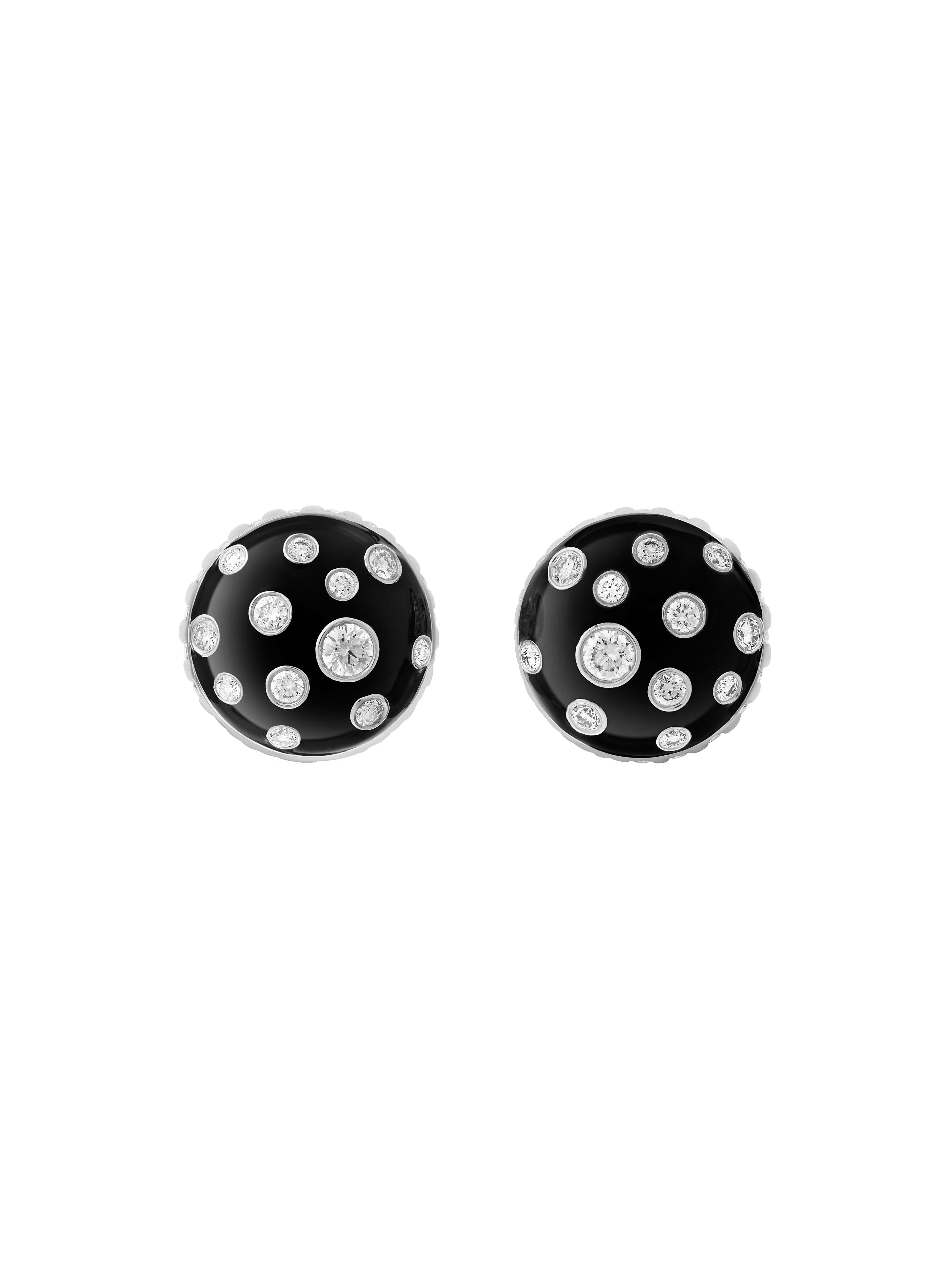 Toadstool Jet Black Earrings