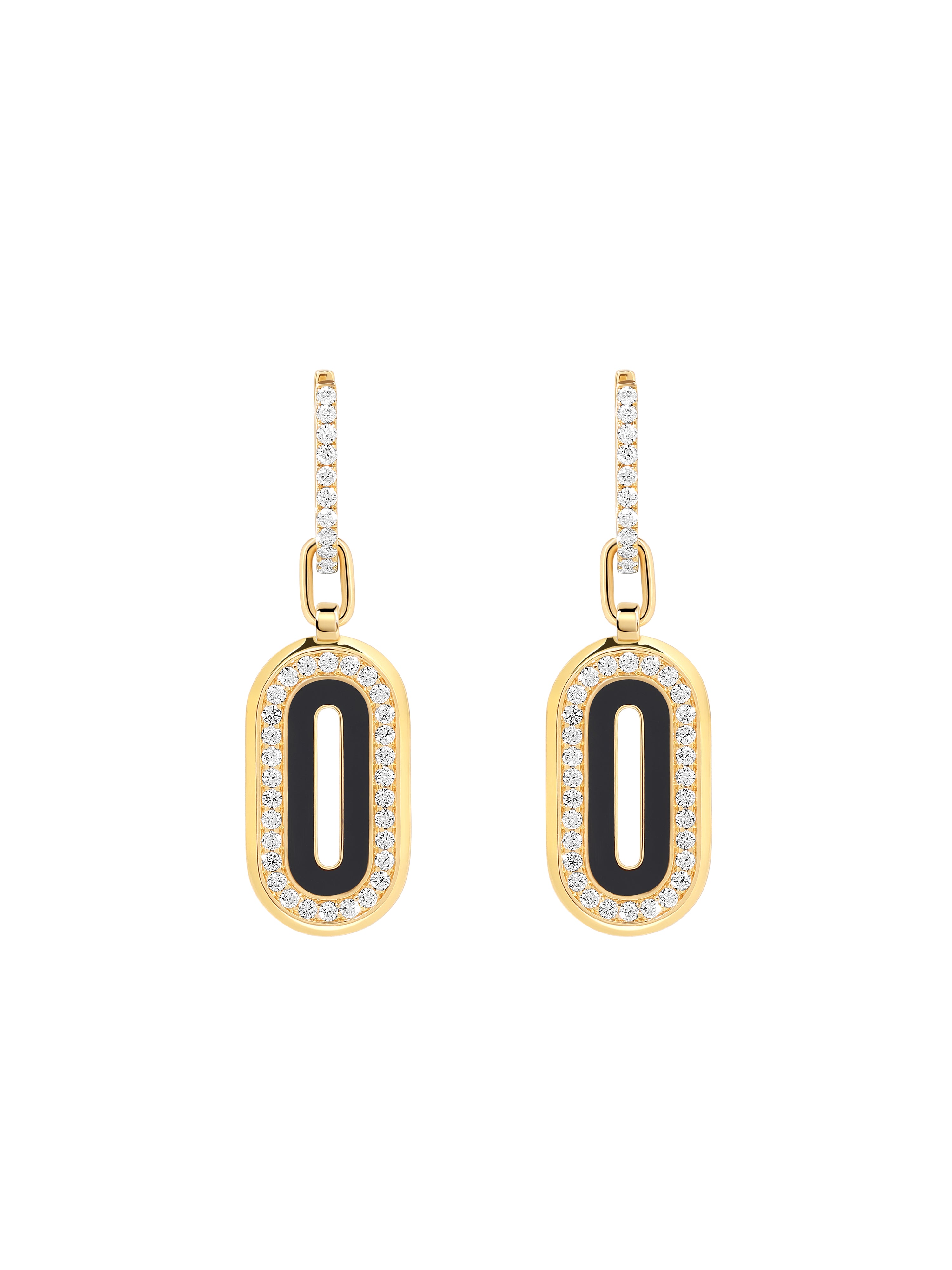 Battuta Jet Black Pendant Drop Earrings