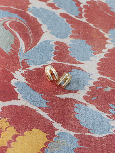 Dias Minor Double Hoop Bone White Earrings