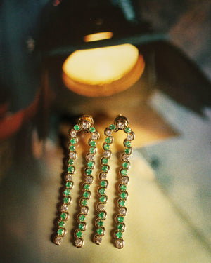 Edessa Emerald Arc Drop Earrings