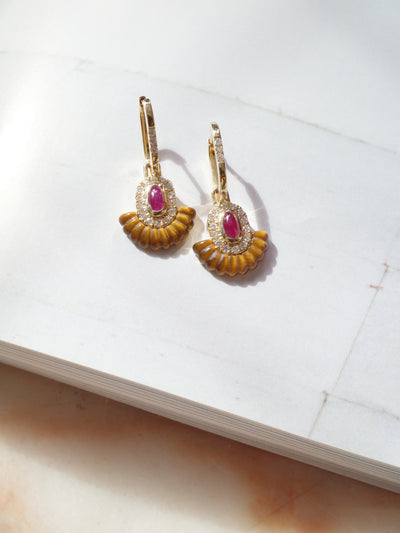 Alara Tigerlily Pendant Drop Earrings