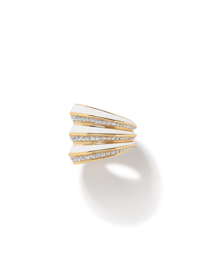 Borsh Accordion Bone White Ring