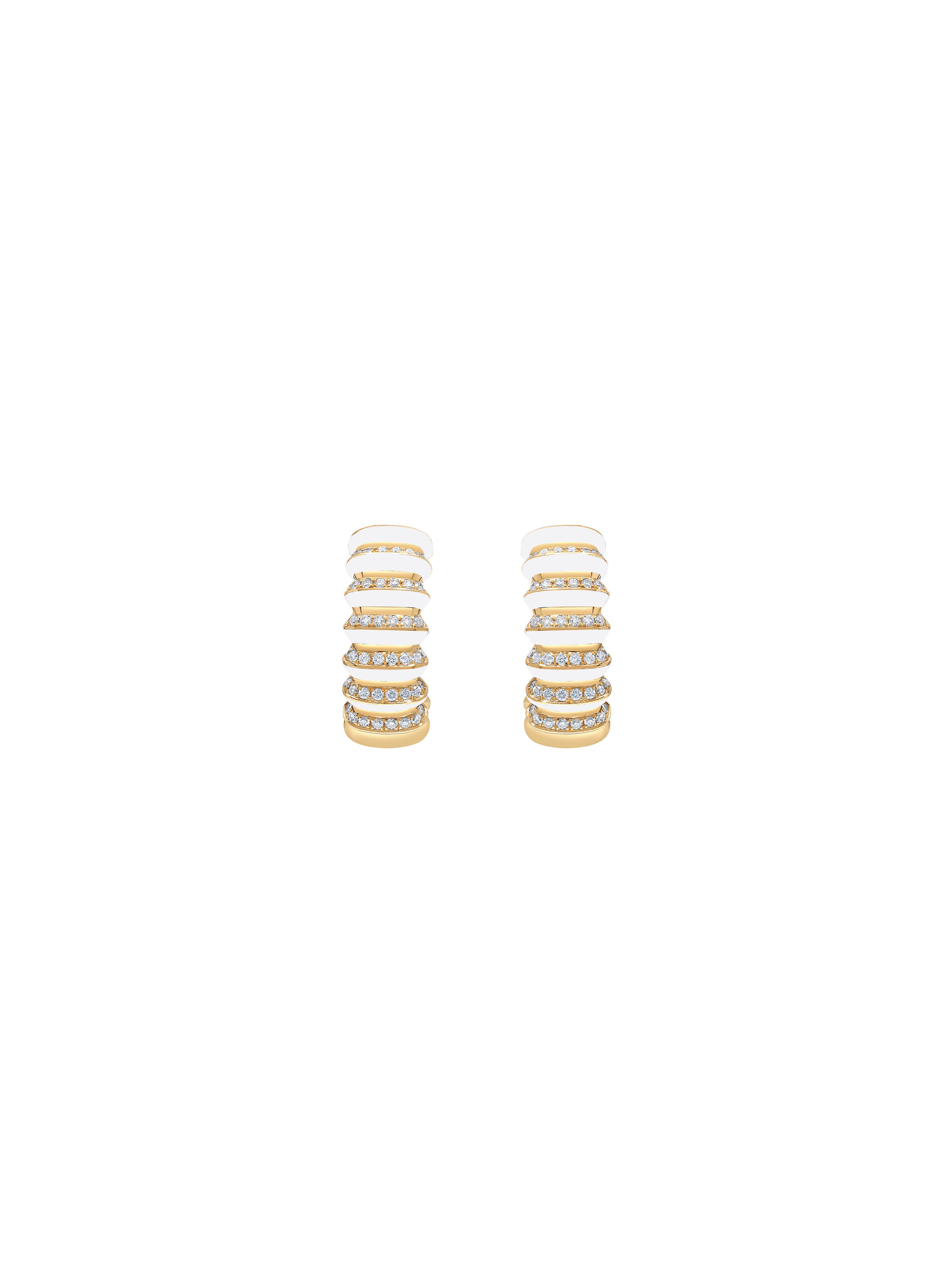 Borsh Bone White Hoop Earrings