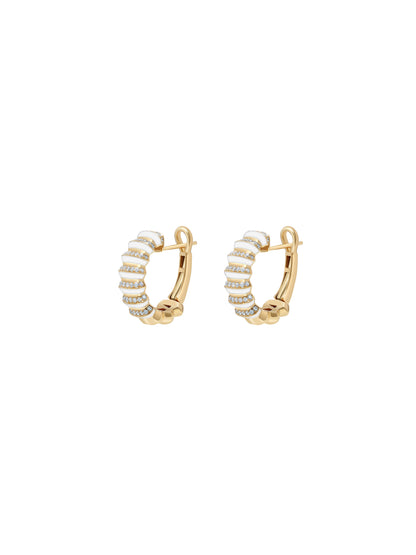 Borsh Bone White Hoop Earrings