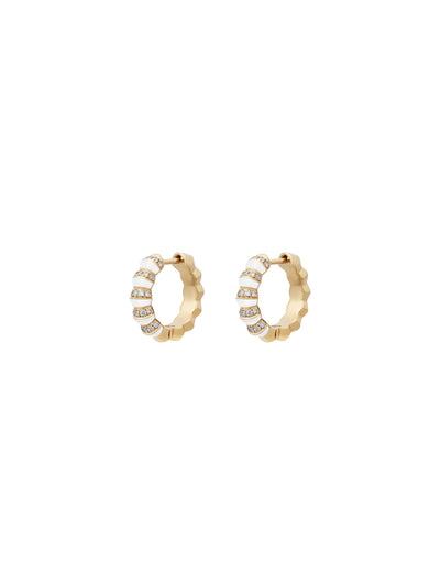Borsh Minor Bone White Hoop Earrings