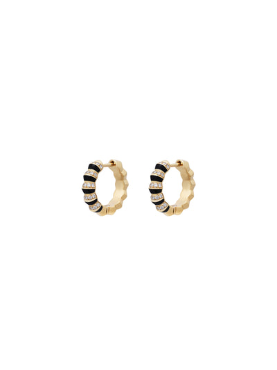 Borsh Minor Jet Black Hoop Earrings