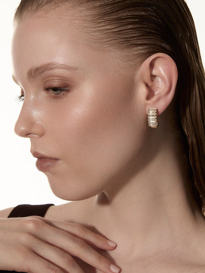 Borsh Mother of Pearl Hoop Earrings