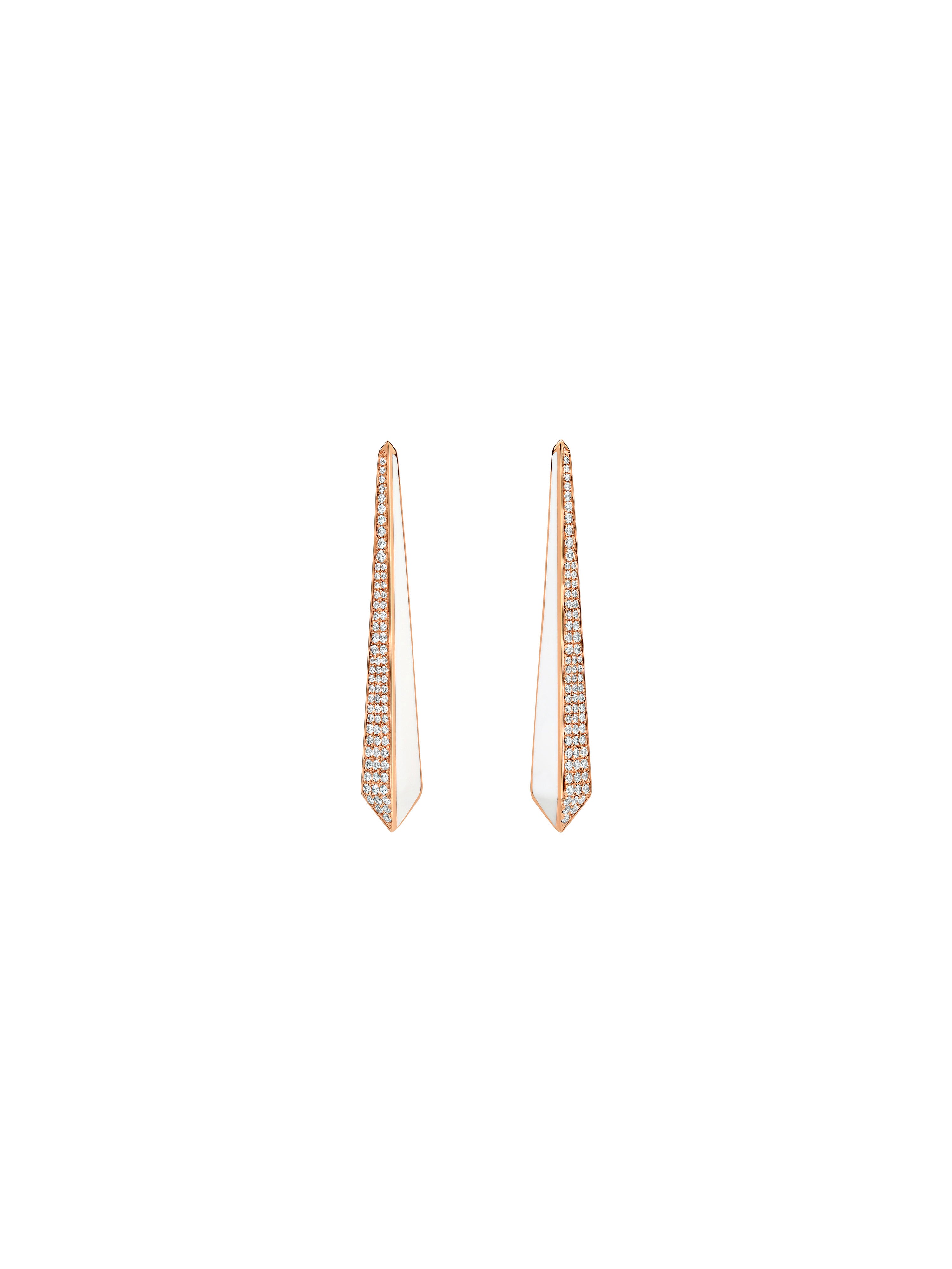 Borsh Obelisk Bone White Earrings