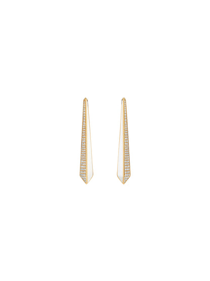 Borsh Obelisk Bone White Earrings