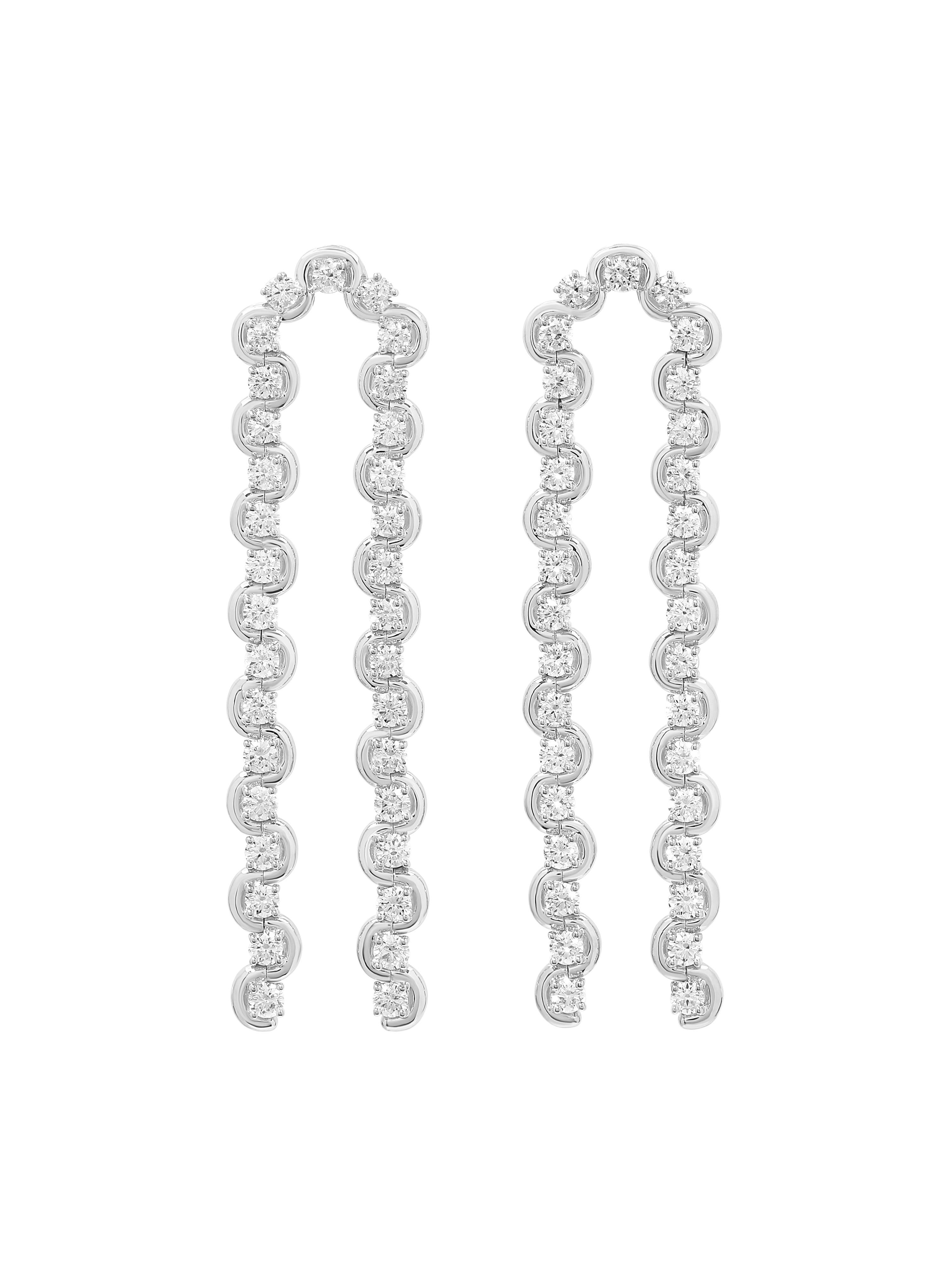 Edessa Diamond Arc Drop Earrings