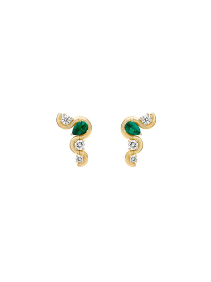 Edessa Droplet Emerald Earrings