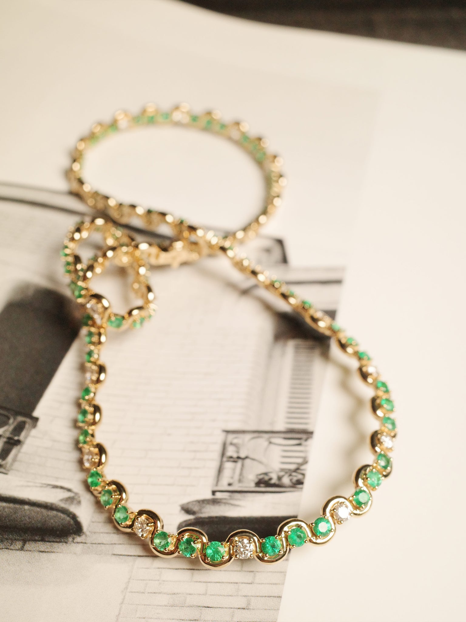 Edessa Emerald Tennis Necklace