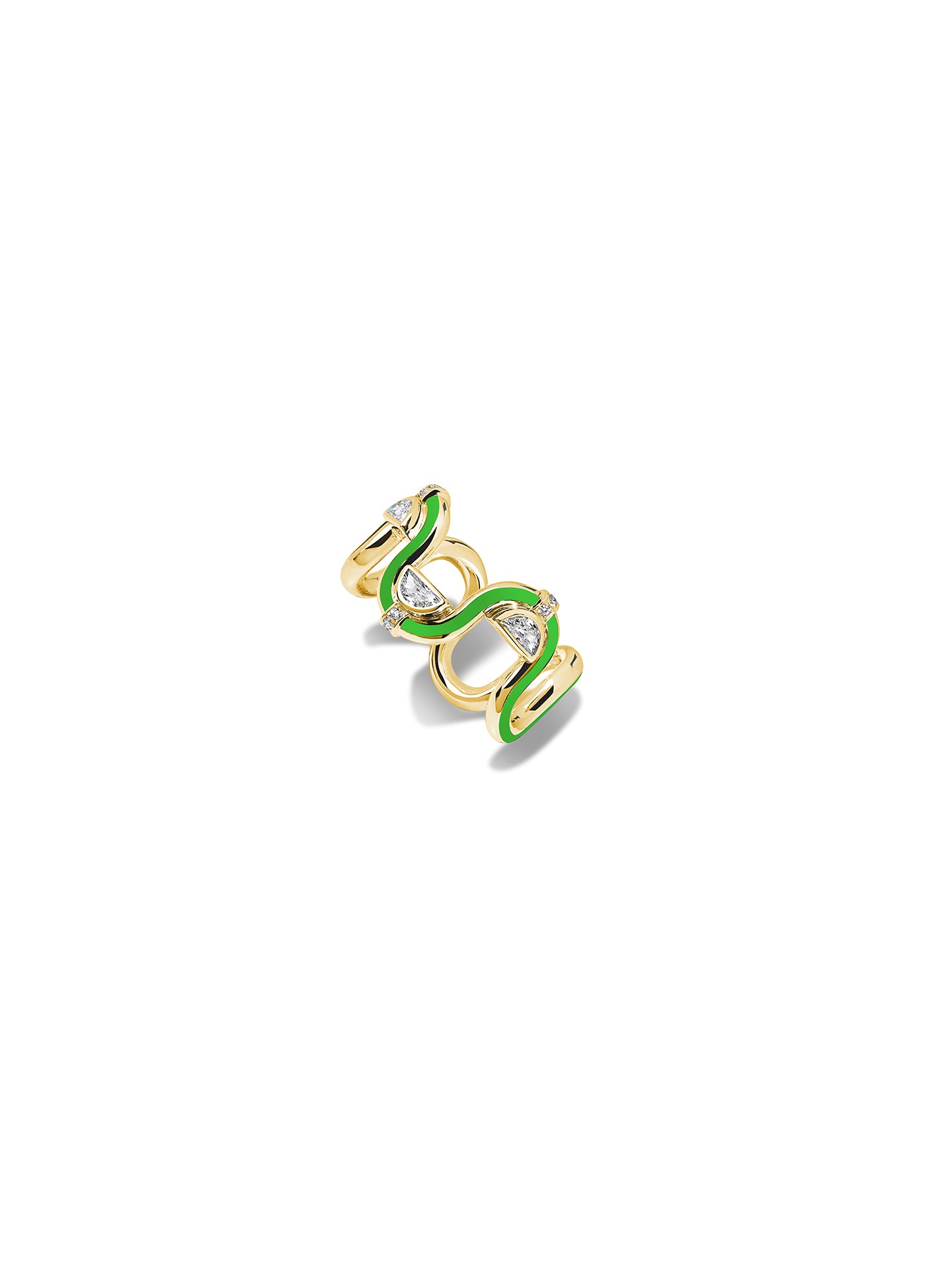 Edessa Epaulette Diamond GOTS Green Ring