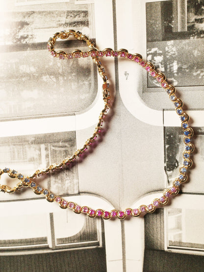 Edessa Mist Sapphire Tennis Necklace