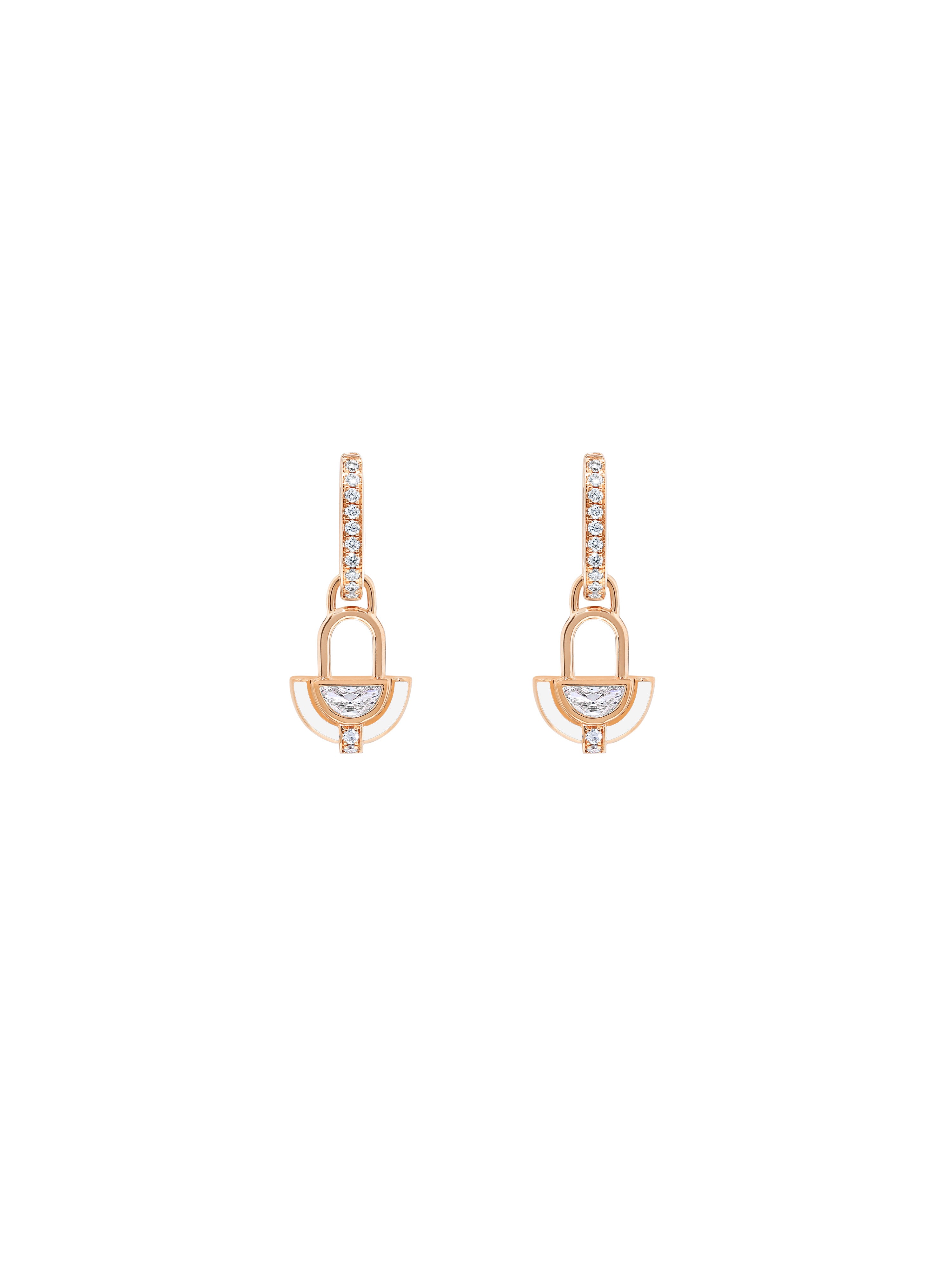 Sophia Diamond Bone White Pendant Drop Earrings