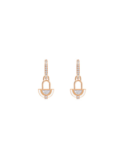 Sophia Diamond Bone White Pendant Drop Earrings