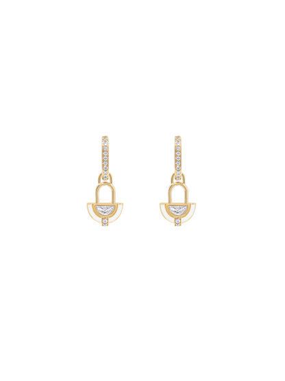 Sophia Diamond Bone White Pendant Drop Earrings