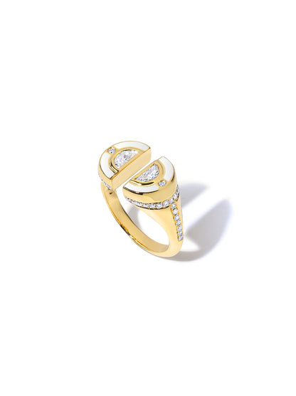 Sophia Diamond Bone White Signet Ring