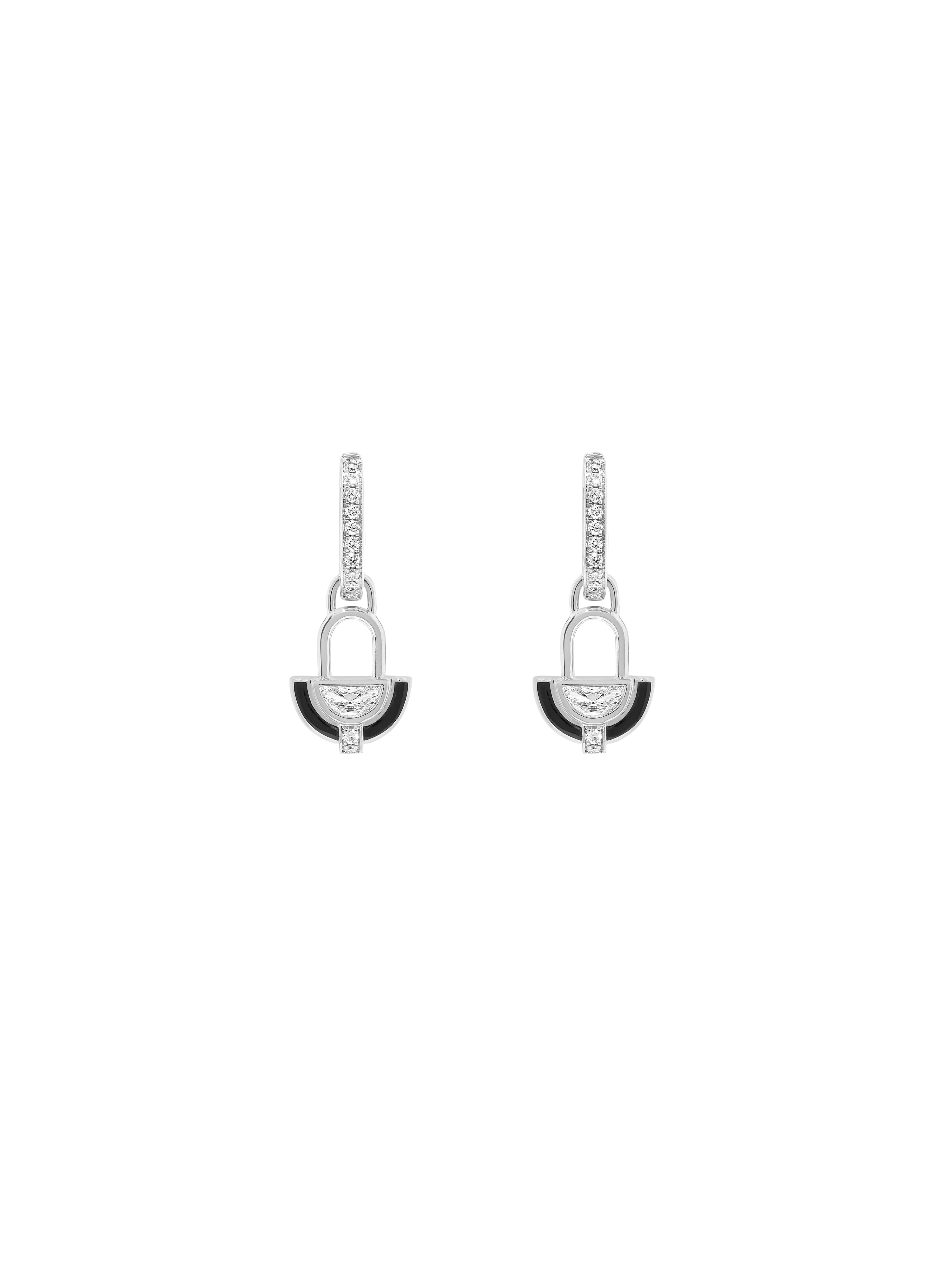 Sophia Diamond Jet Black Pendant Drop Earrings