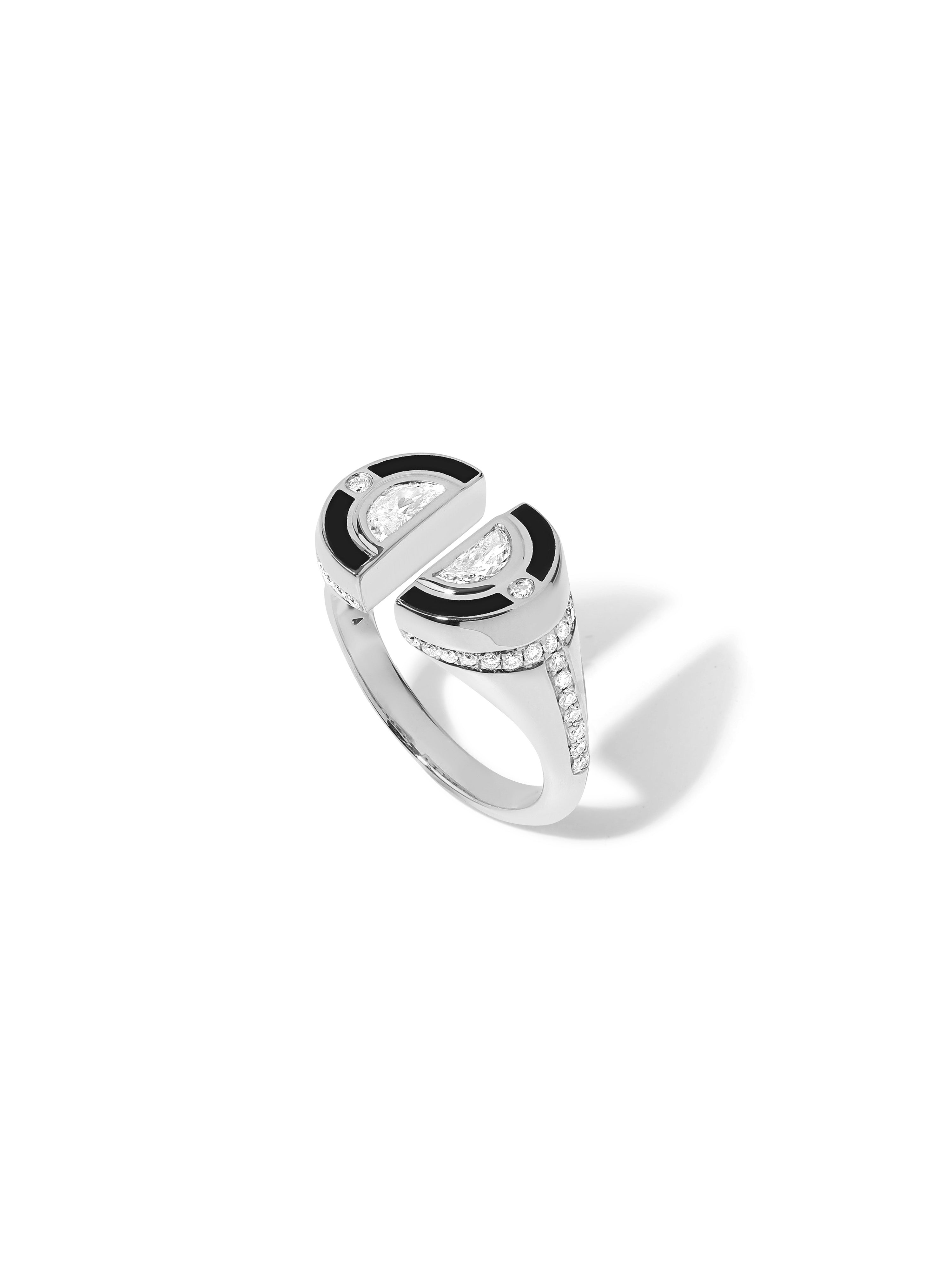 Sophia Diamond Jet Black Signet Ring