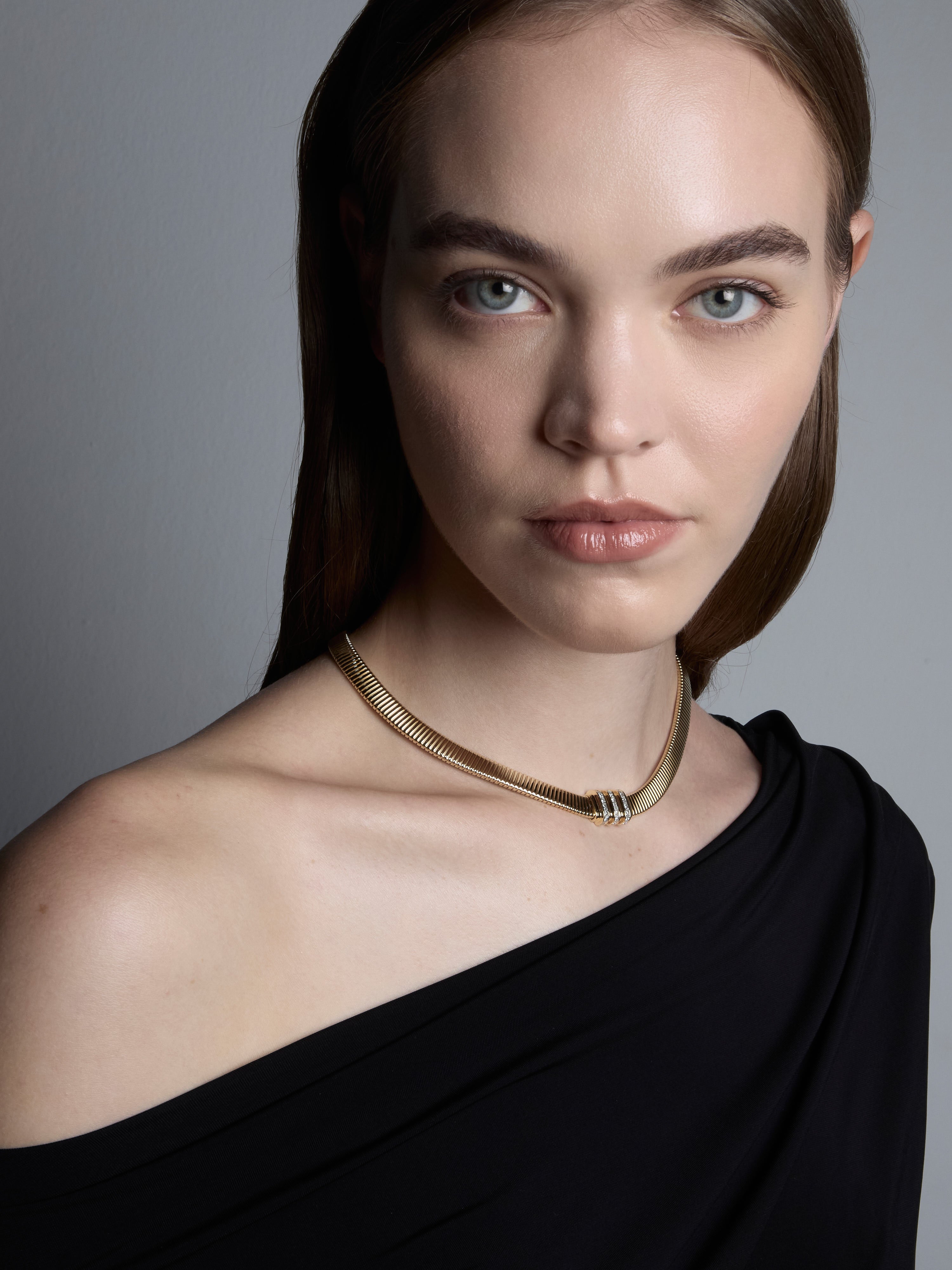Raisina Cipher Diamond Tubogas Necklace