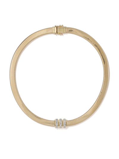 Raisina Cipher Diamond Tubogas Necklace